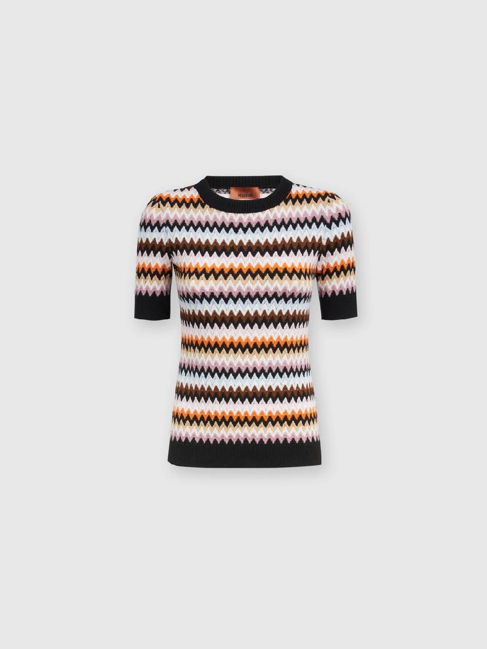 Missoni Pullover girocollo a maniche corte in lana zig zag Flash Sale