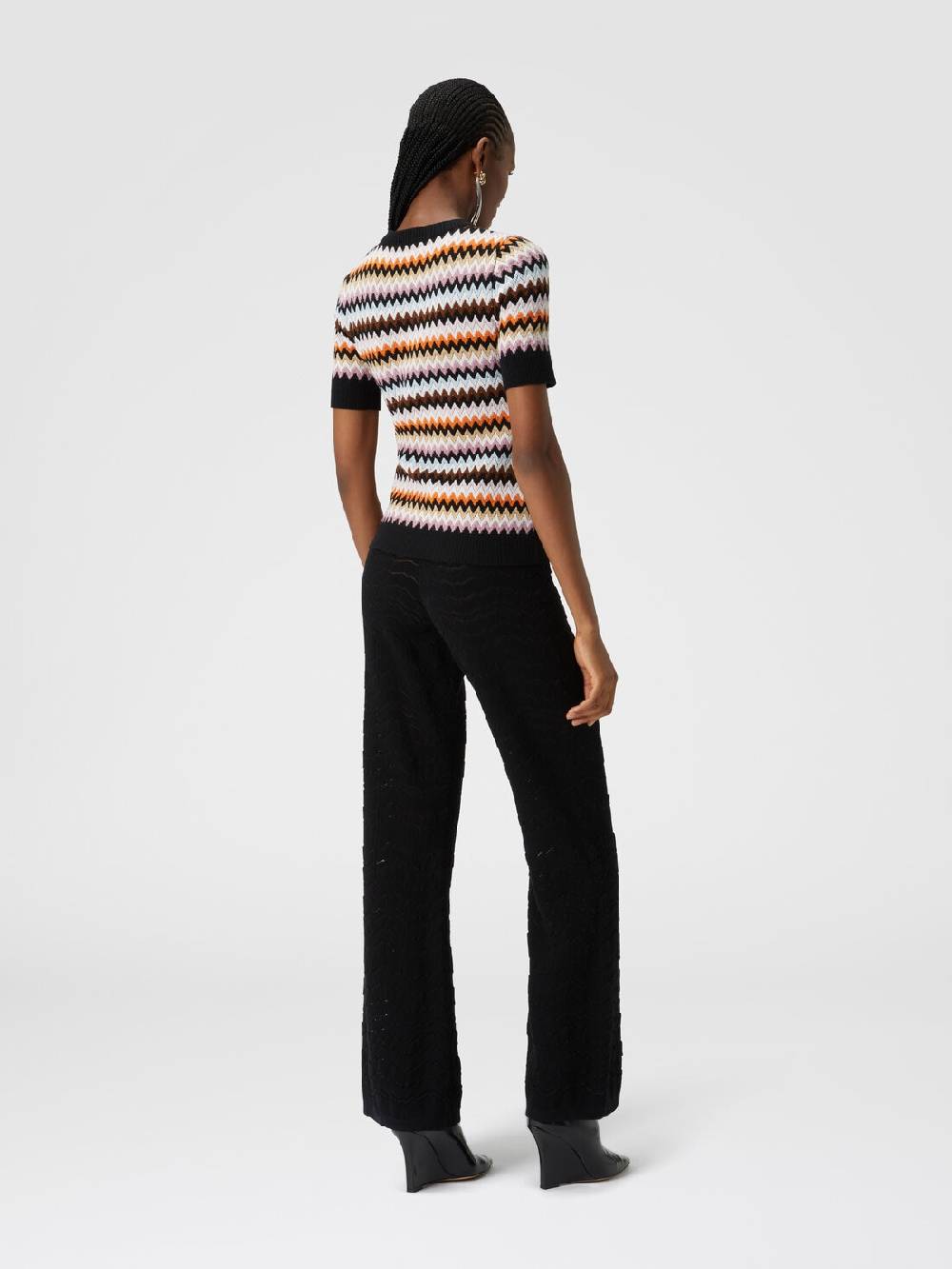 Missoni Pullover girocollo a maniche corte in lana zig zag Flash Sale