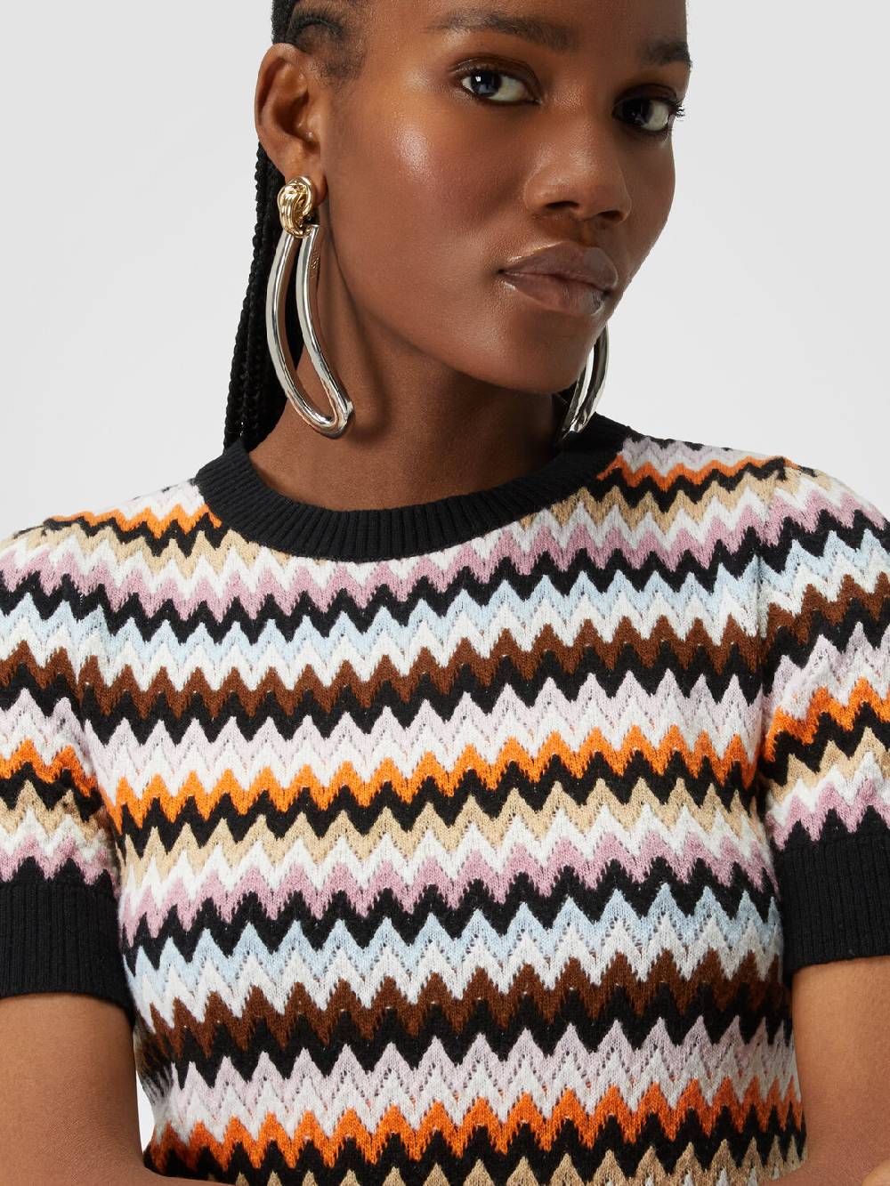 Missoni Pullover girocollo a maniche corte in lana zig zag Flash Sale
