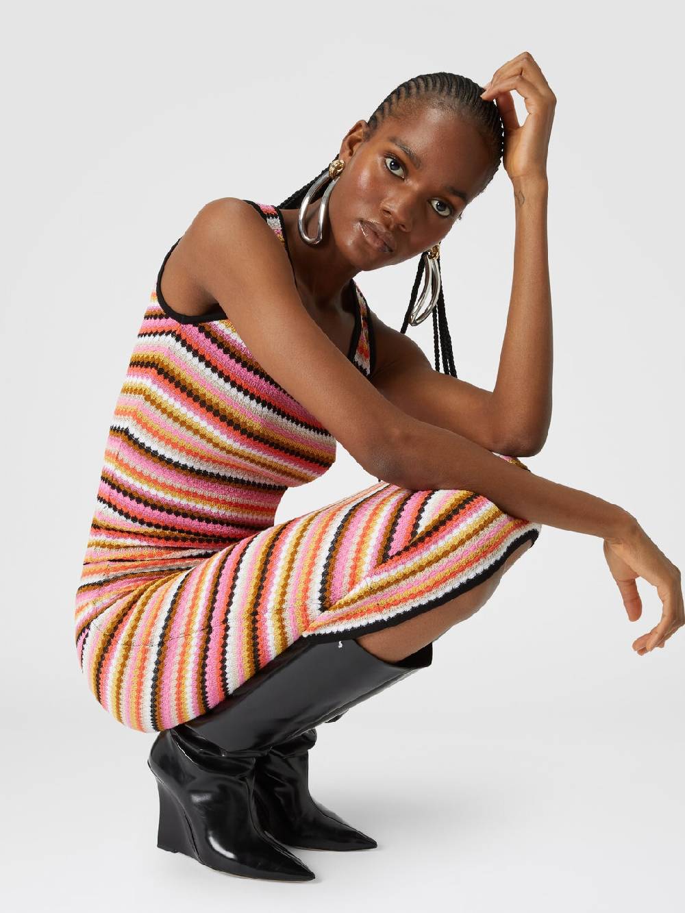 Missoni Gonna midi in cotone e viscosa zig zag Fornitura limitata