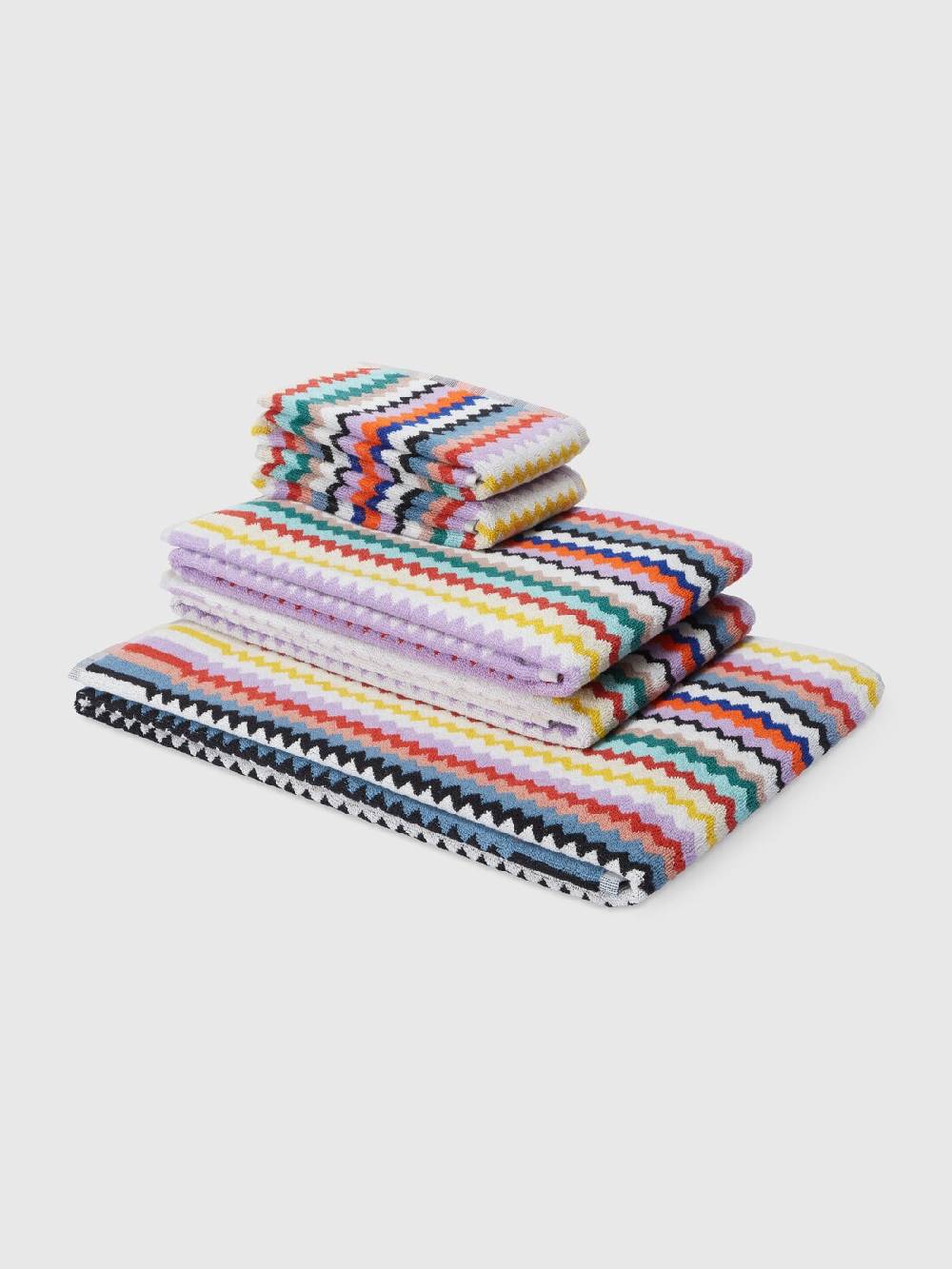 Missoni Set 5 pezzi di asciugamani da bagno Riverbero in spugna di cotone zig zag Cyber Monday