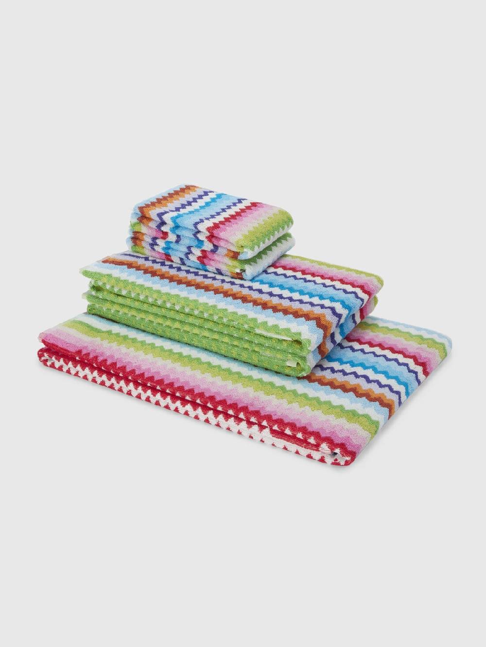 Missoni Set 5 pezzi di asciugamani da bagno Riverbero in spugna di cotone zig zag Offerta natalizia