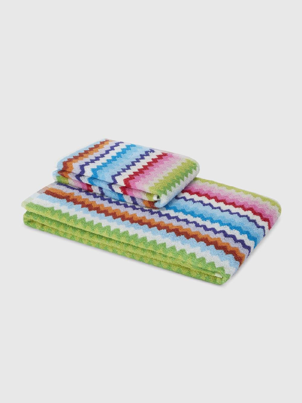 Missoni Set 2 pezzi di asciugamani da bagno Riverbero in spugna di cotone zig zag Offerta Pasqua