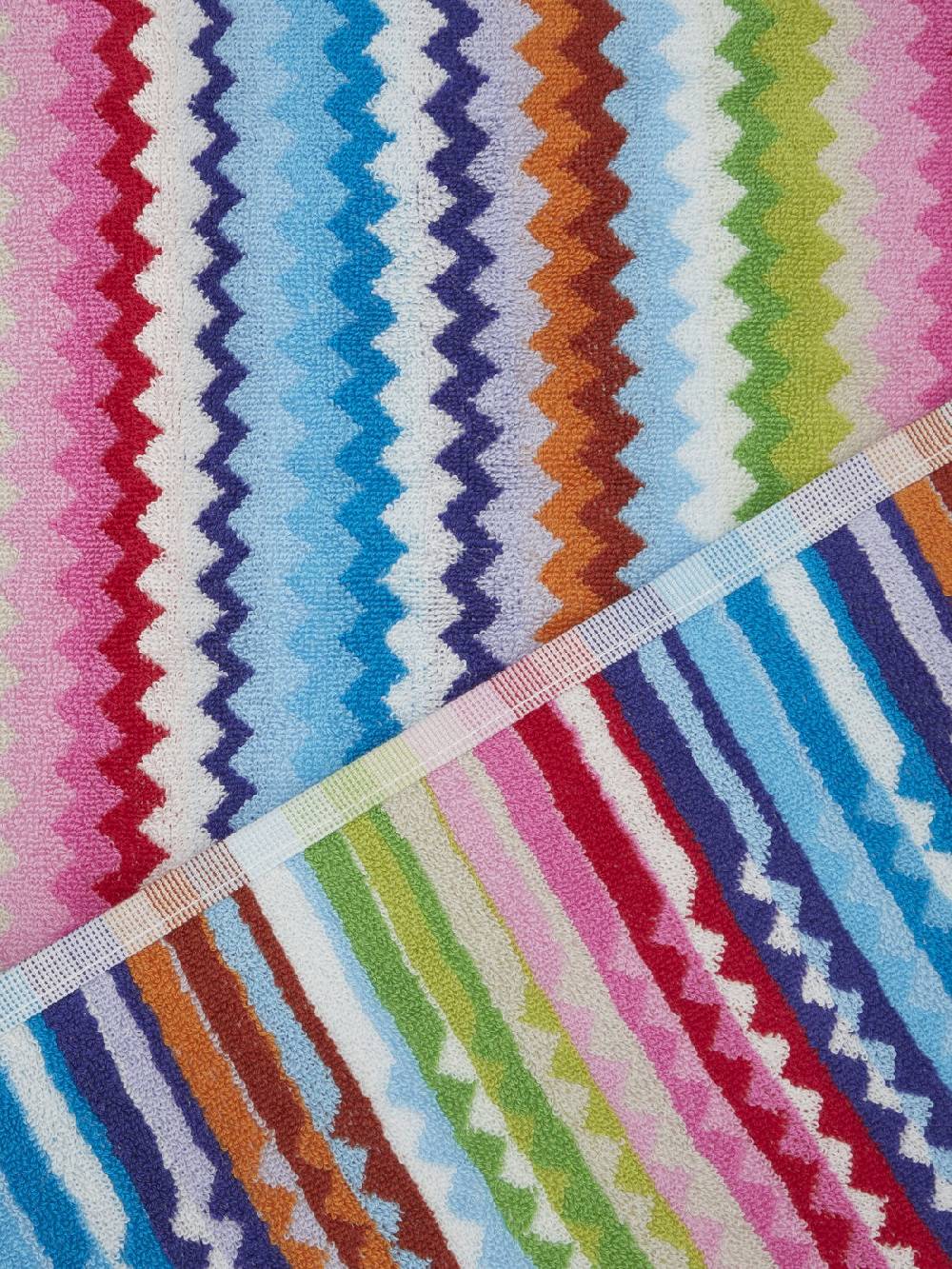 Missoni Set 3 pezzi di asciugamani da bagno Riverbero in spugna di cotone zig zag Offerta per la Festa della Mamma