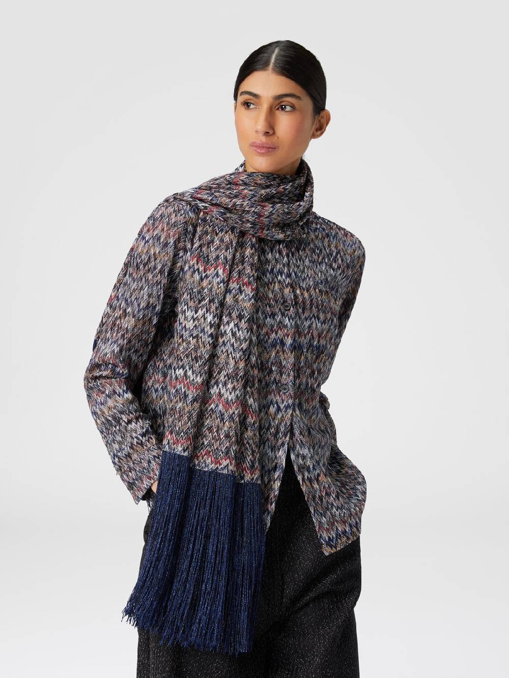 Missoni Stola in viscosa lamé chevron con frange Offerta Anniversario