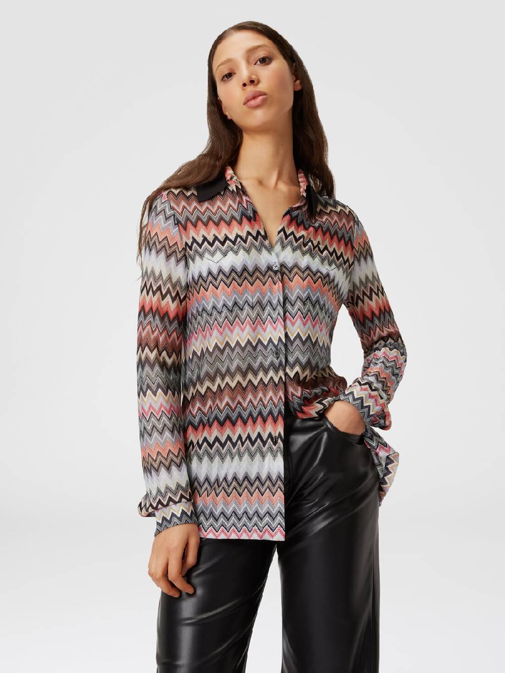 Missoni Camicia in cotone e viscosa zig zag Grandi sconti
