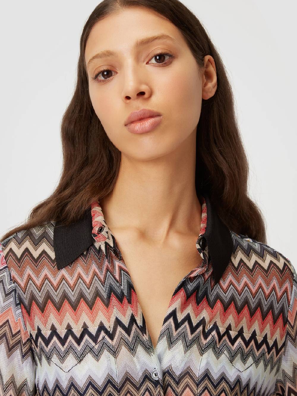 Missoni Camicia in cotone e viscosa zig zag Grandi sconti