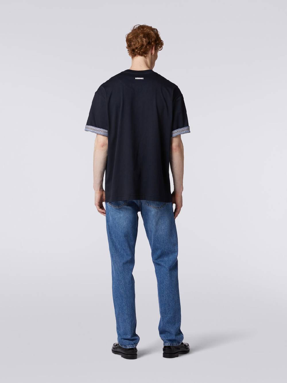 Missoni T-shirt girocollo in cotone con risvolti chevron Enormi risparmi
