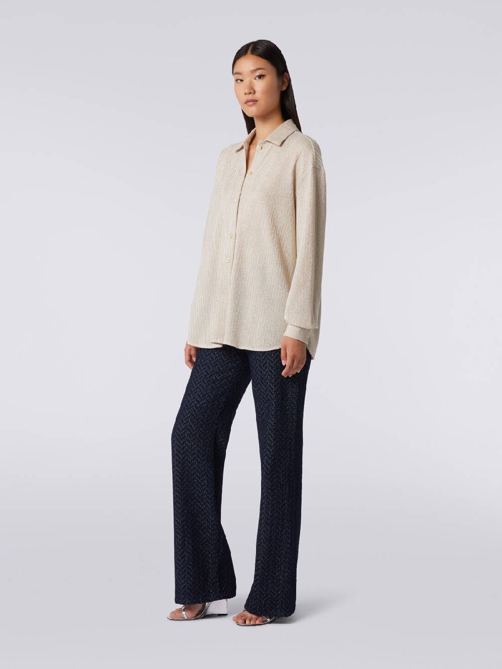 Missoni Camicia oversize in cotone e viscosa lamé Offerta settimanale