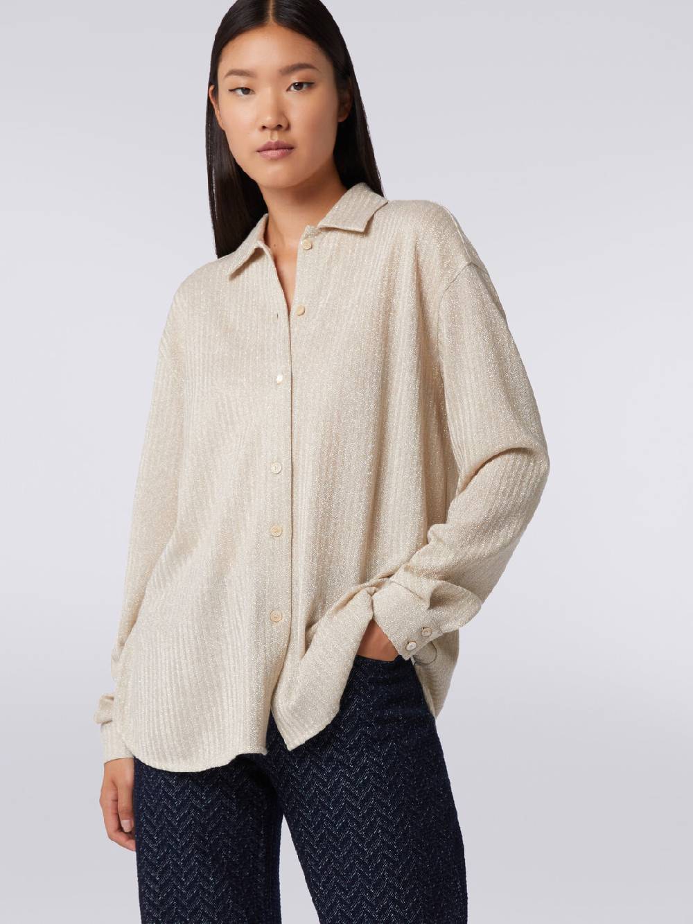 Missoni Camicia oversize in cotone e viscosa lamé Offerta settimanale