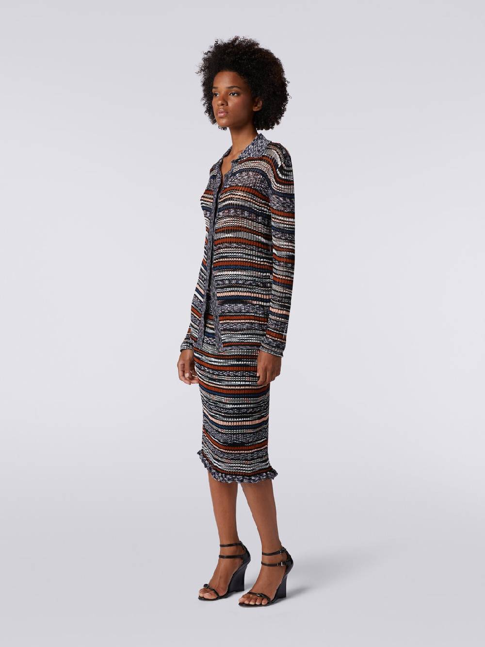 Missoni Camicia in maglia di viscosa a costine fiammata Ultimi tre giorni