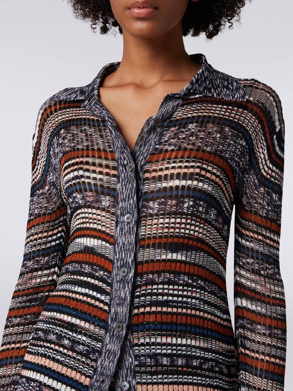 Missoni Camicia in maglia di viscosa a costine fiammata Ultimi tre giorni