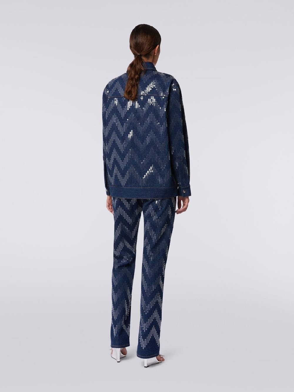 Missoni Overshirt in denim con applicazione di paillettes Fino al 60% di sconto