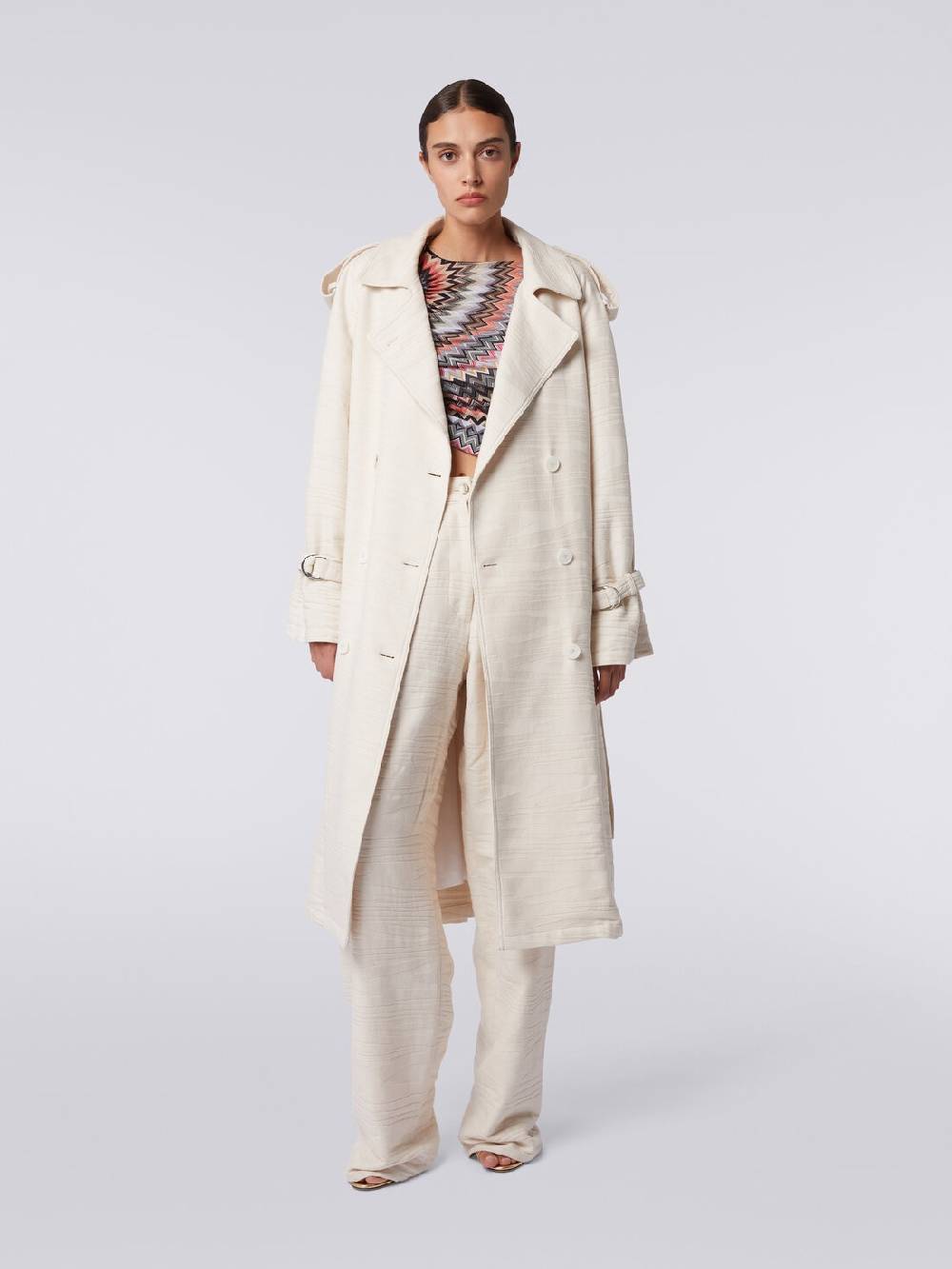 Missoni Trench in canvas di cotone jacquard fimmato Fino al 65% di sconto