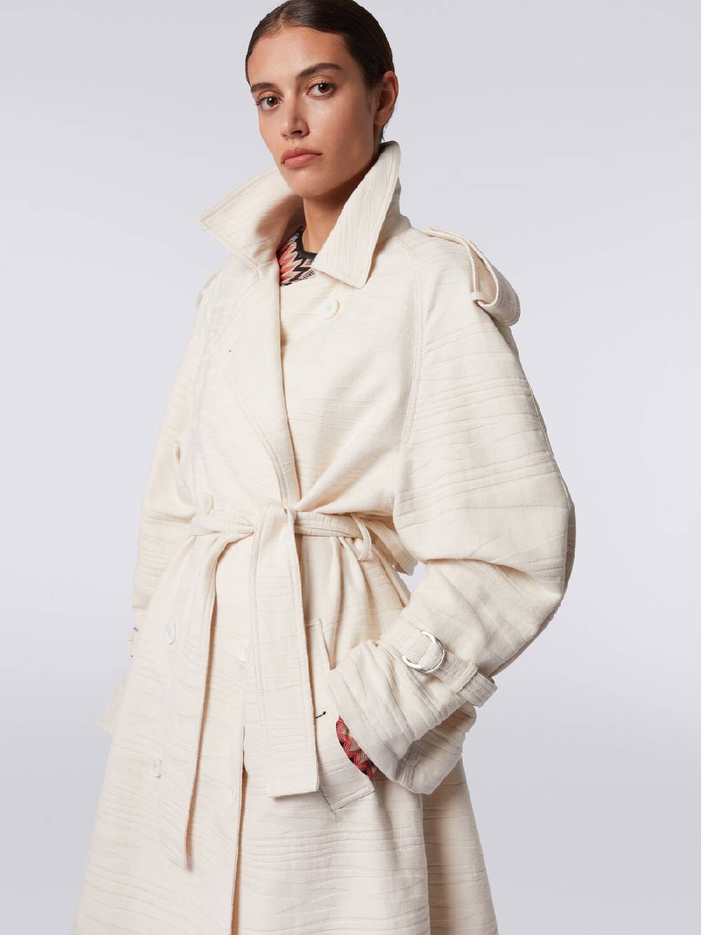 Missoni Trench in canvas di cotone jacquard fimmato Fino al 65% di sconto