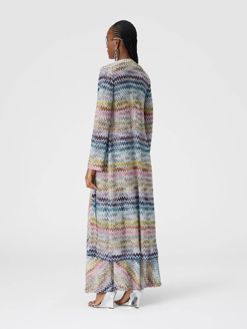 Missoni Cardigan lungo in misto viscosa zig zag lamé Solo un giorno rimasto
