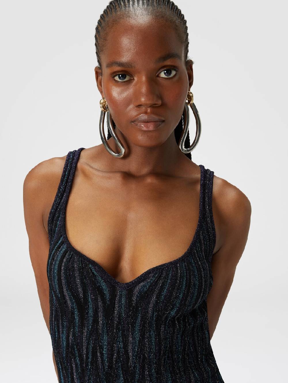 Missoni Mini-abito motivo diamante lamé con scollatura a cuore Super sconto
