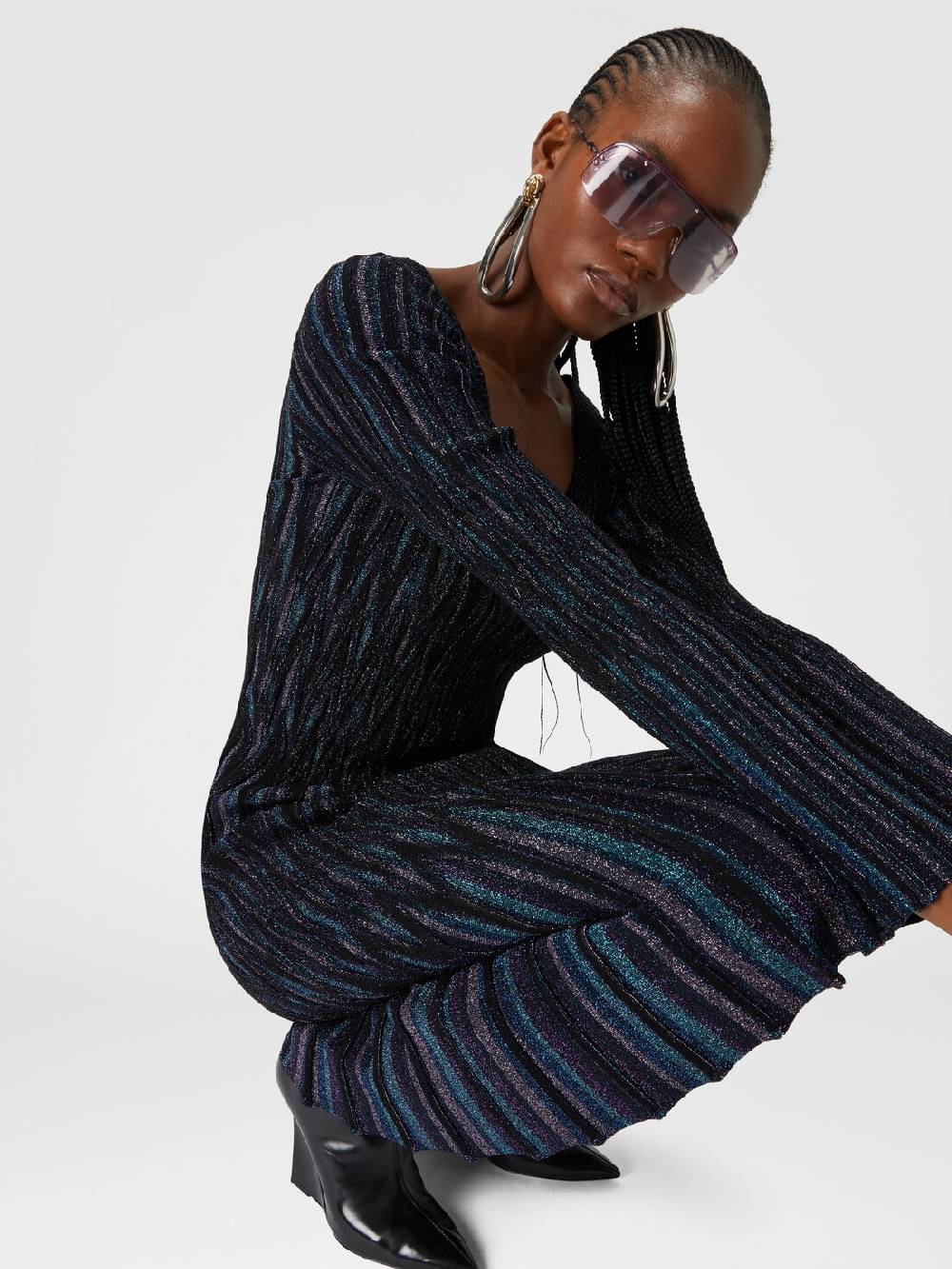 Missoni Gonna midi svasata motivo diamante lamé Enormi sconti