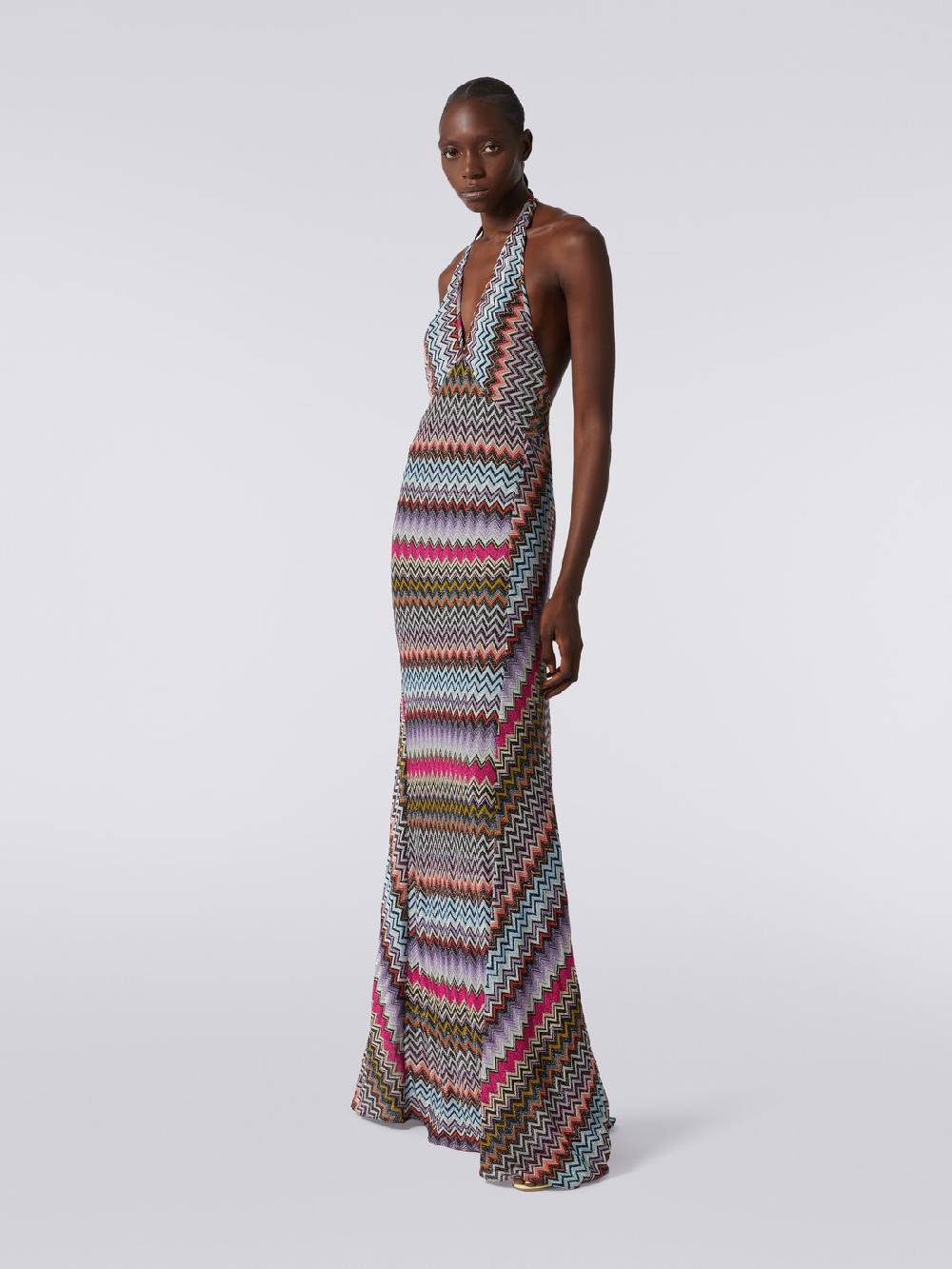 Missoni Abito lungo in viscosa zig zag con lurex Officina
