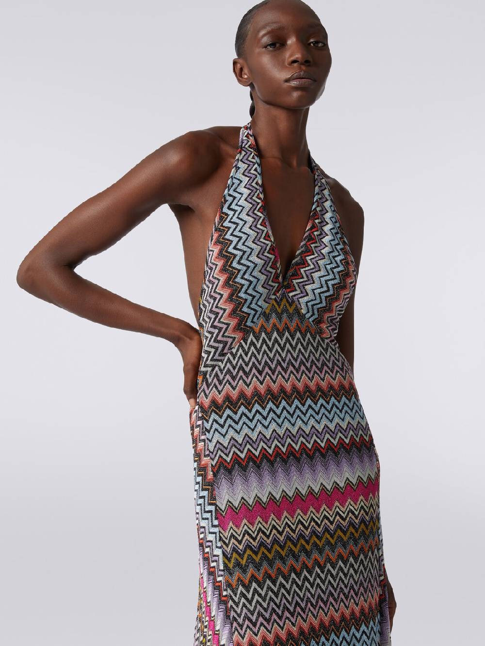 Missoni Abito lungo in viscosa zig zag con lurex Officina