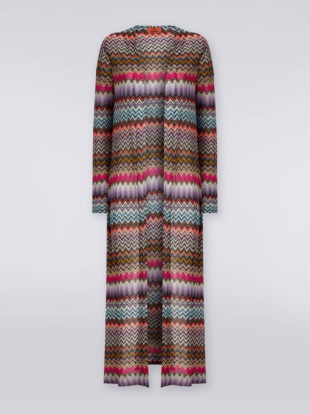 Missoni Cardigan lungo in viscosa zig zag con lurex Limitato a 3 giorni