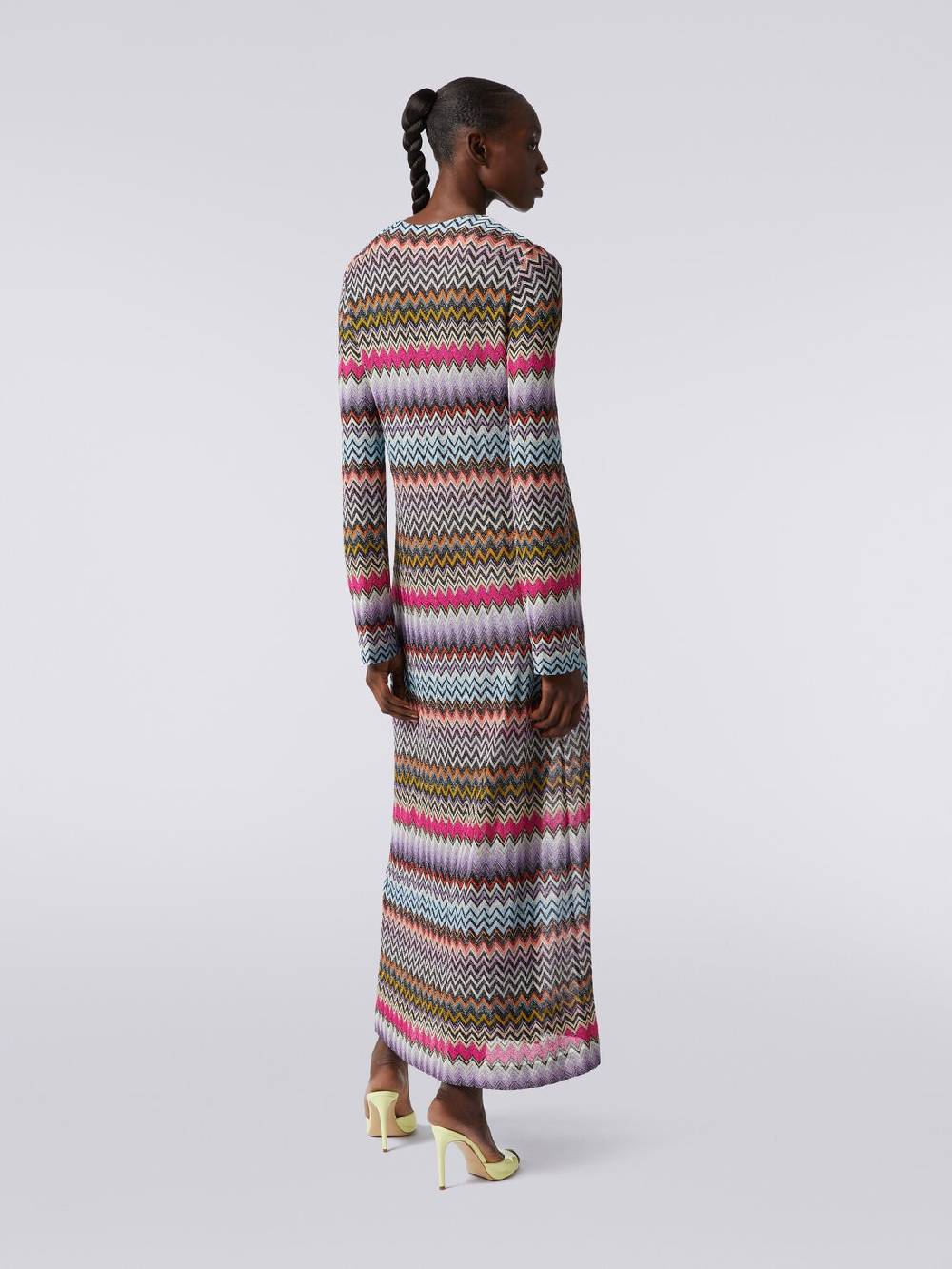 Missoni Cardigan lungo in viscosa zig zag con lurex Limitato a 3 giorni
