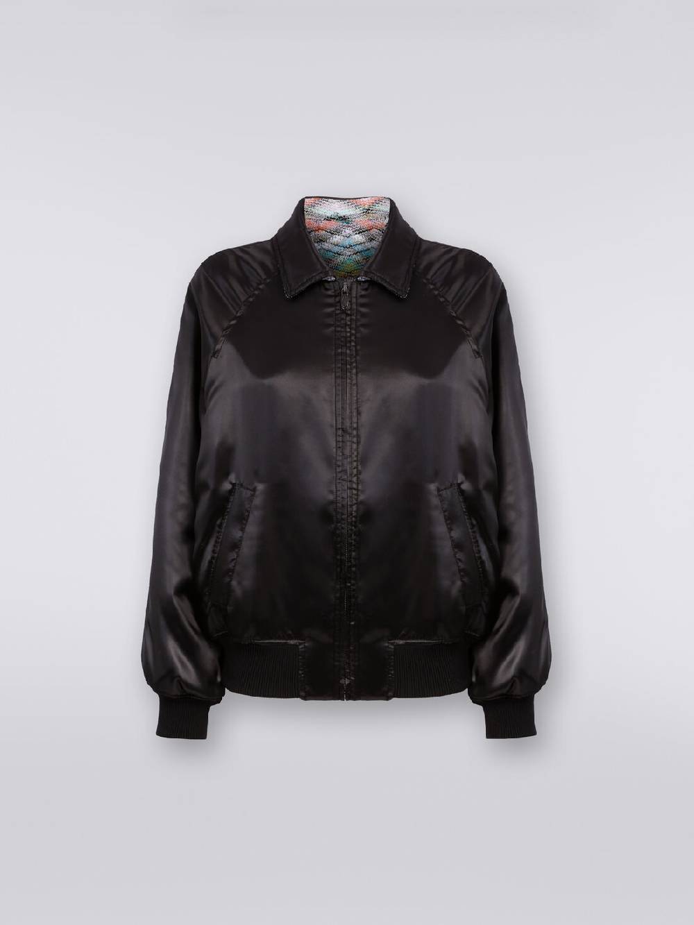 Missoni Bomber reversibile in raso e in maglia con lurex Esporta salva