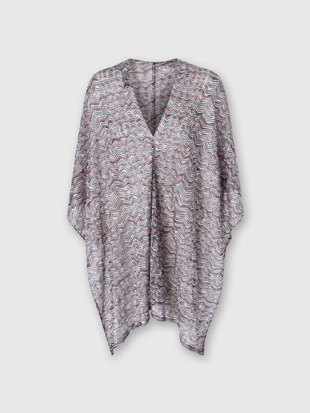 Missoni Poncho in maglia di viscosa e cotone chevron In vendita