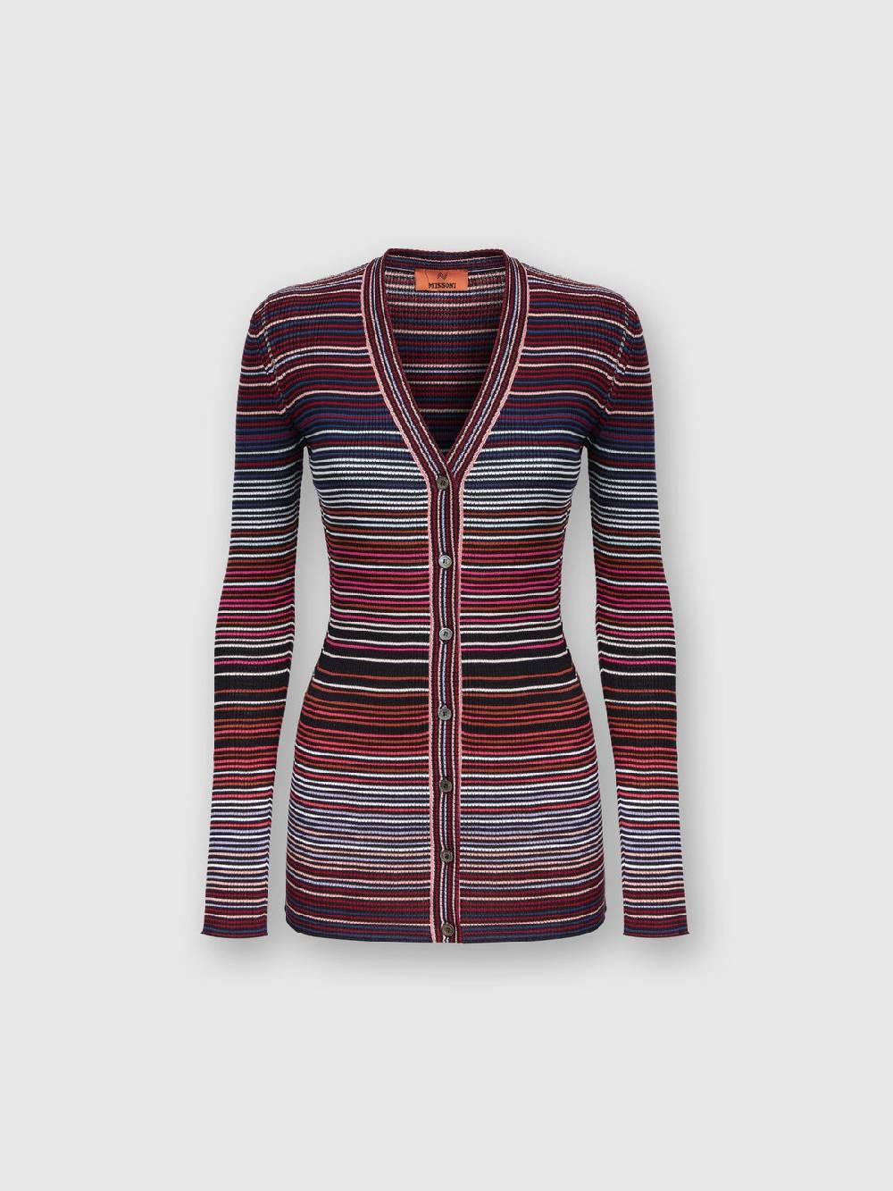Missoni Cardigan in cotone e viscosa a righe Sconti questo mese