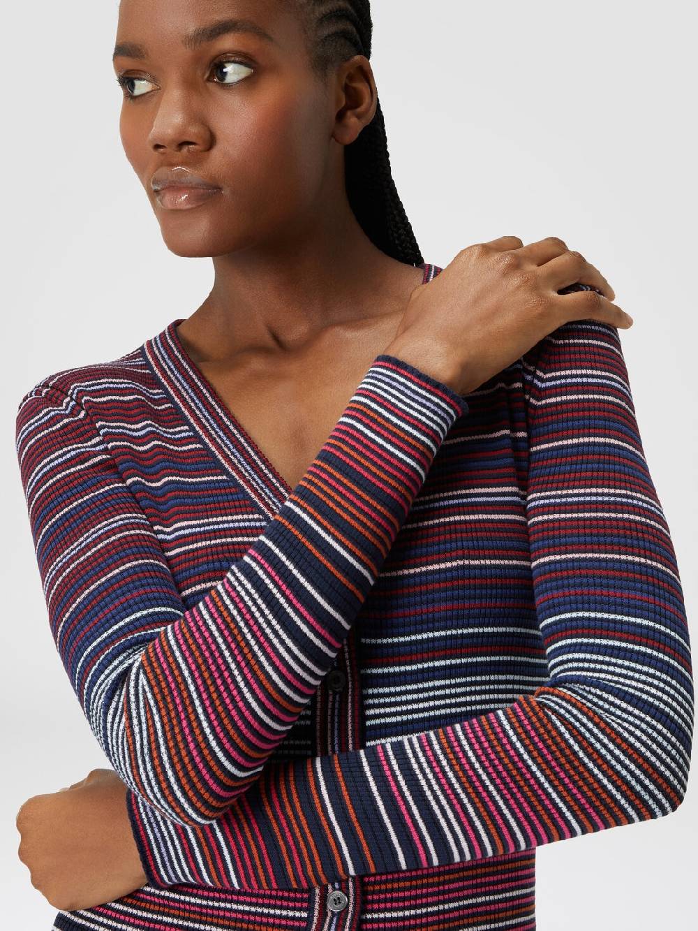 Missoni Cardigan in cotone e viscosa a righe Sconti questo mese
