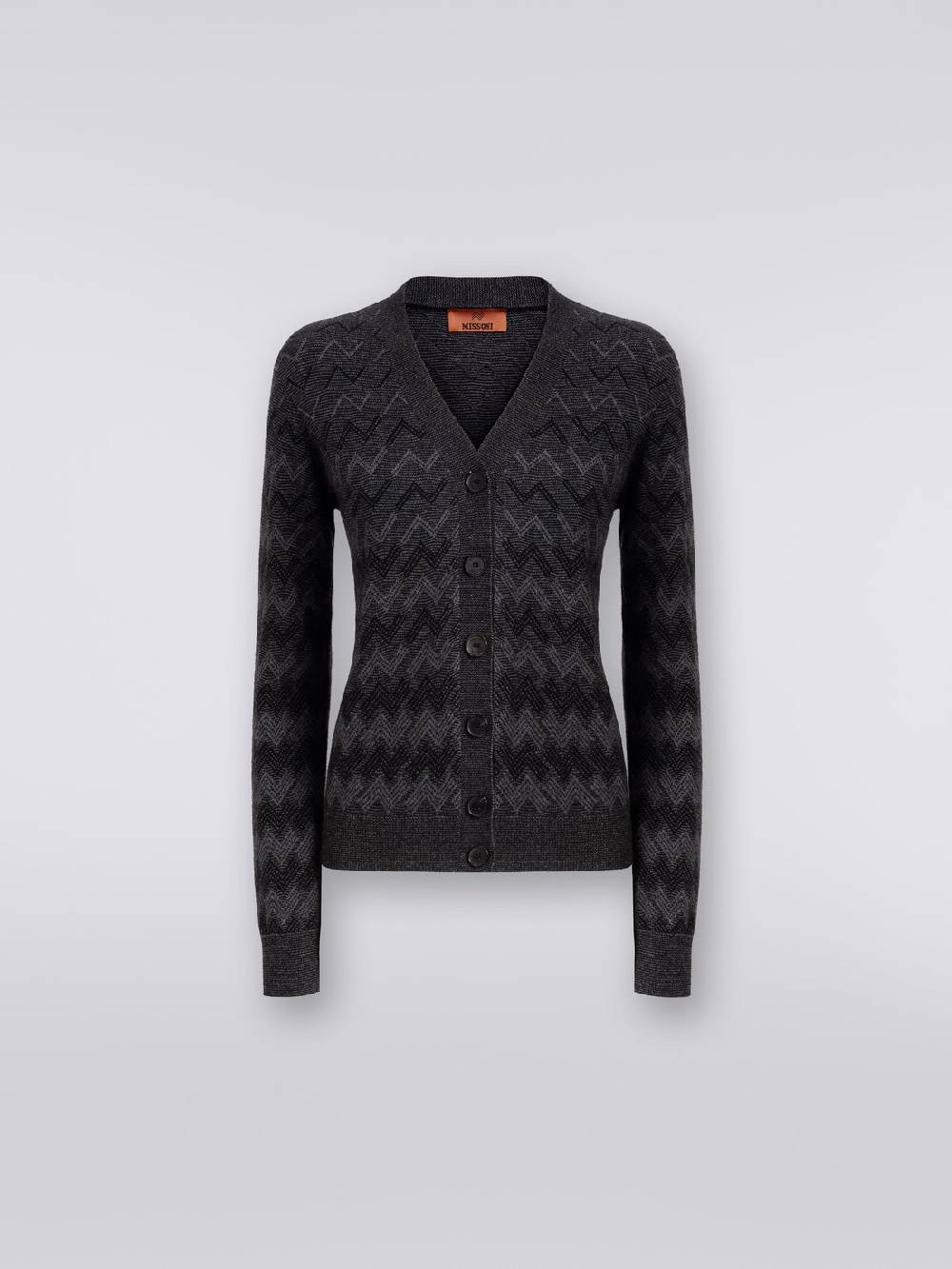 Missoni Cardigan con scollo a V in cachemire con zig zag 2025