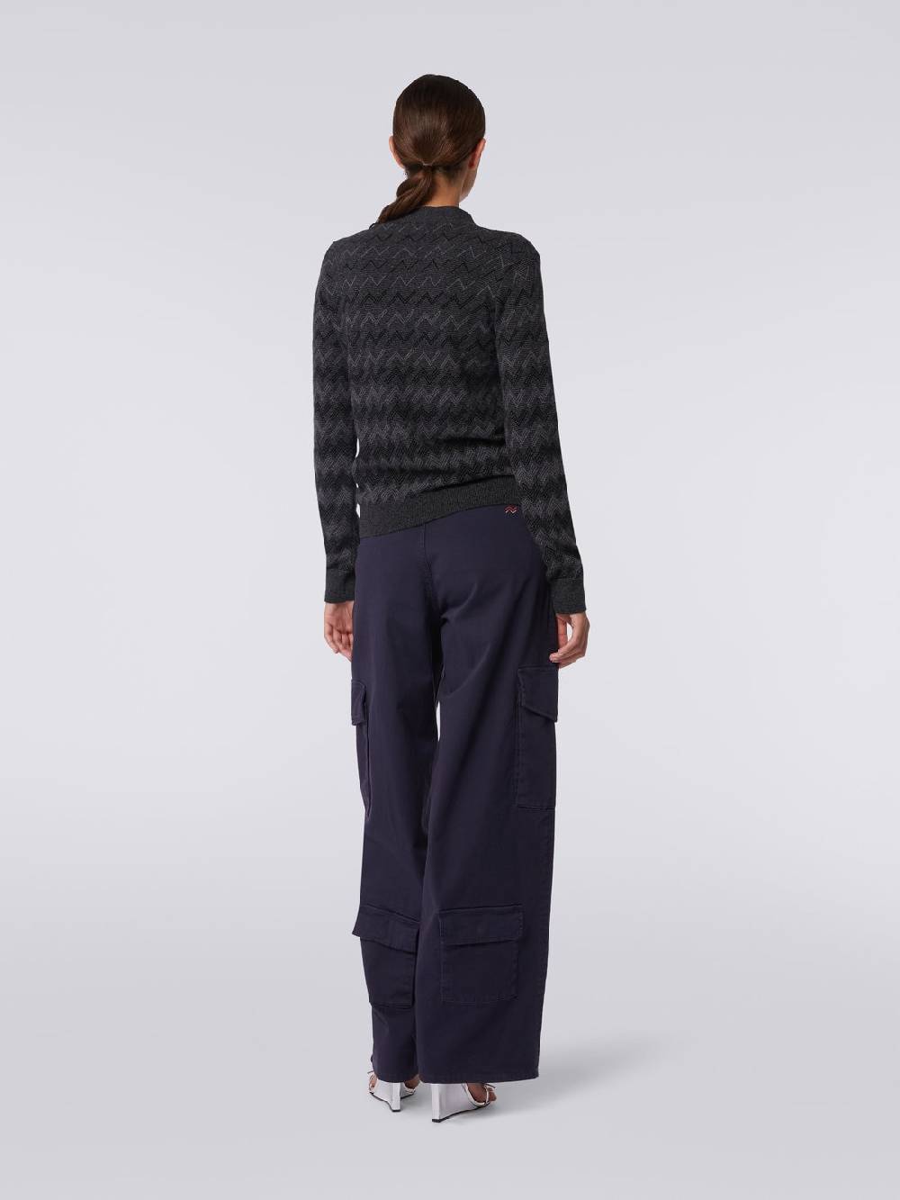 Missoni Cardigan con scollo a V in cachemire con zig zag 2025