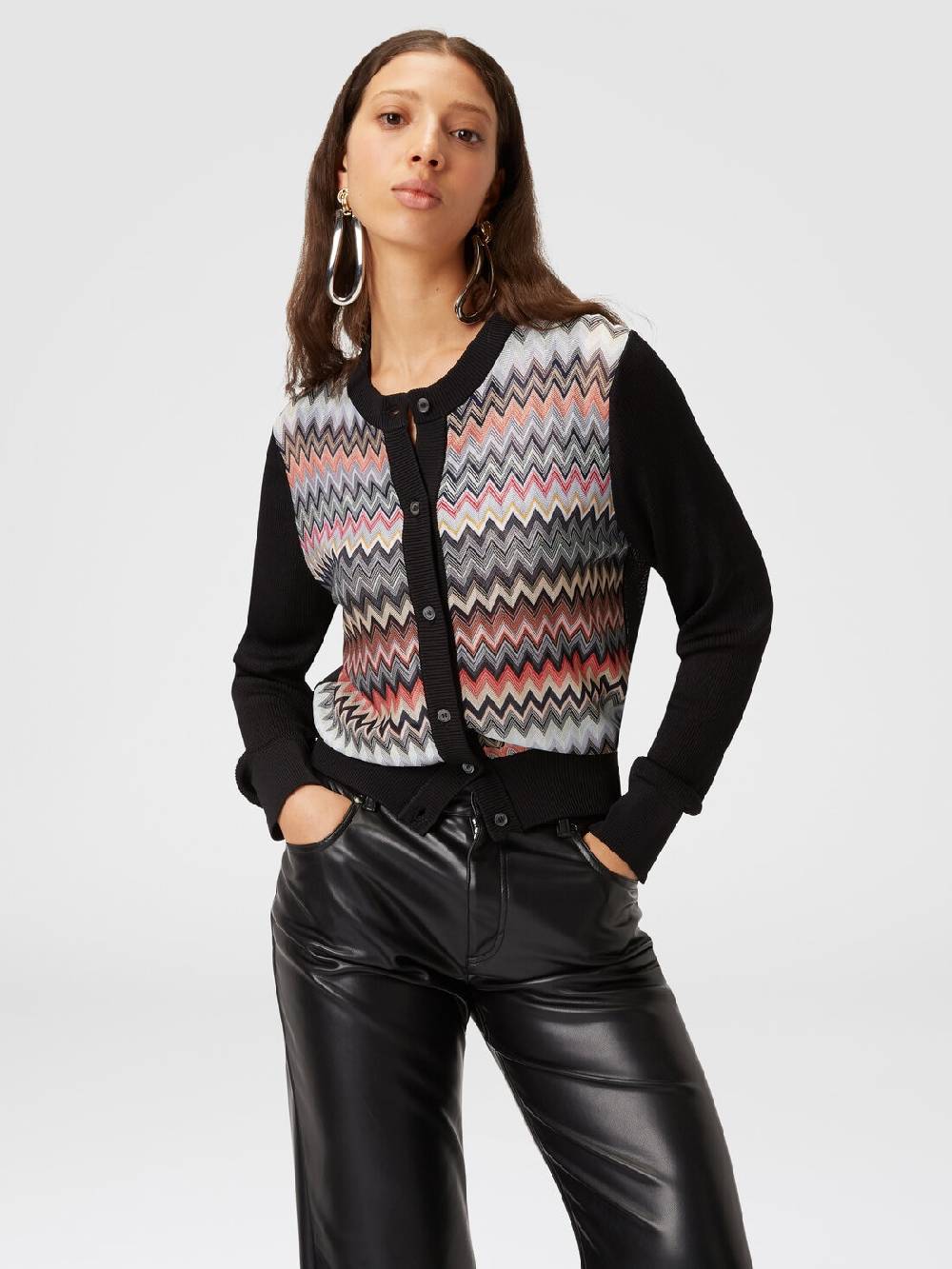 Missoni Cardigan corto in viscosa chevron Italy