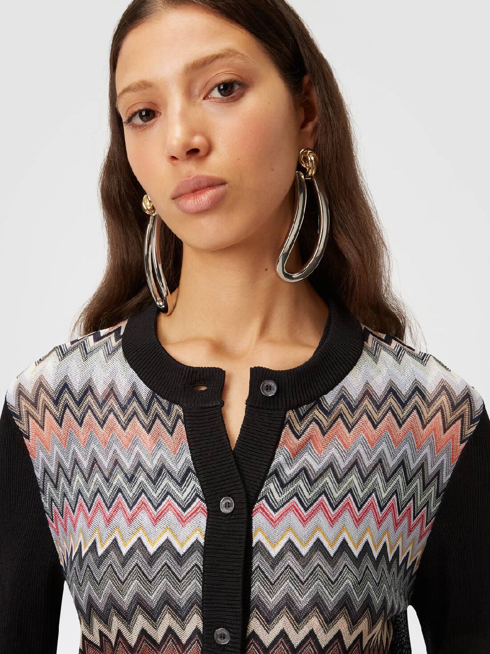 Missoni Cardigan corto in viscosa chevron Italy
