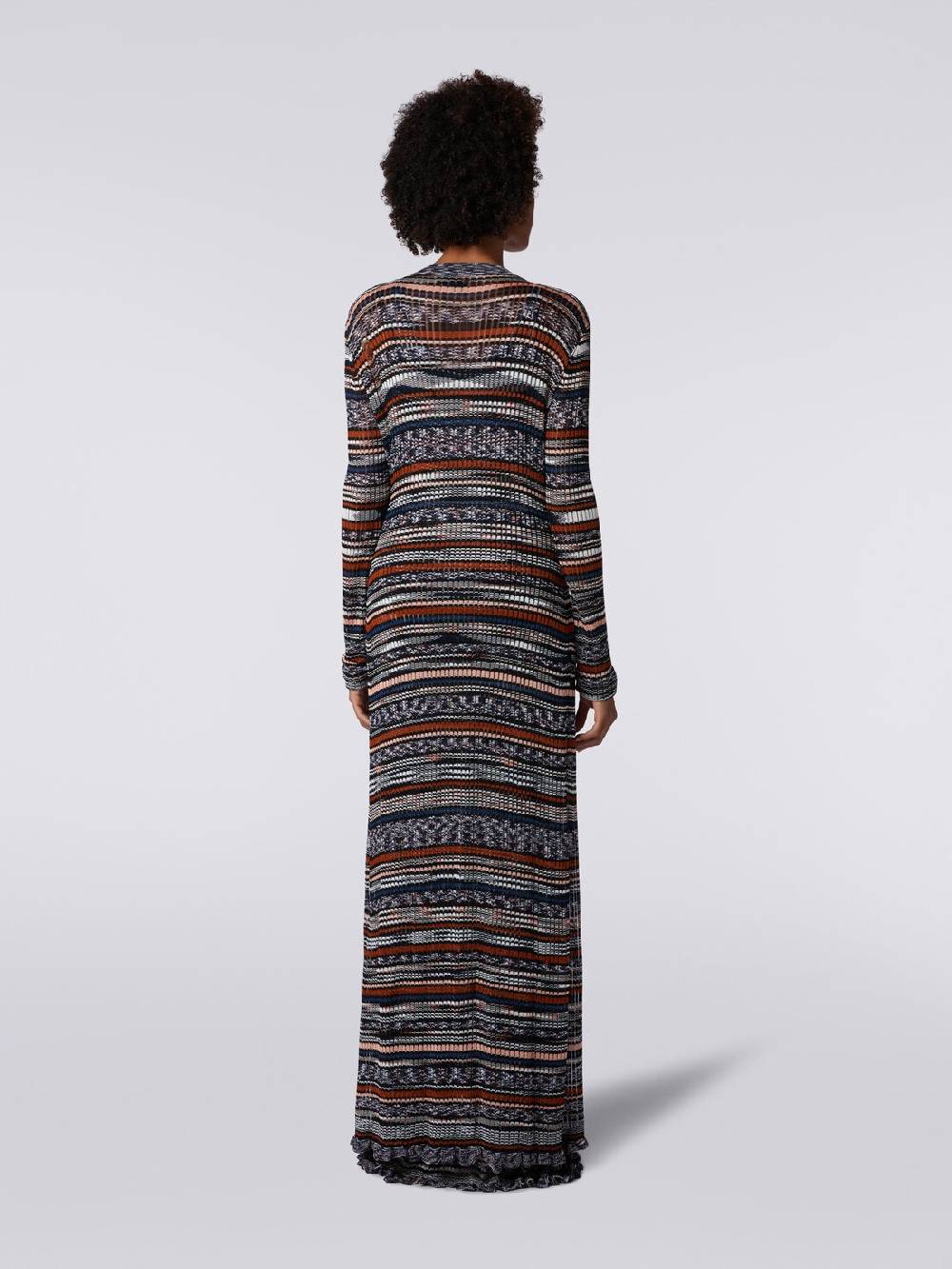 Missoni Cardigan lungo a costine in viscosa fiammata Italia