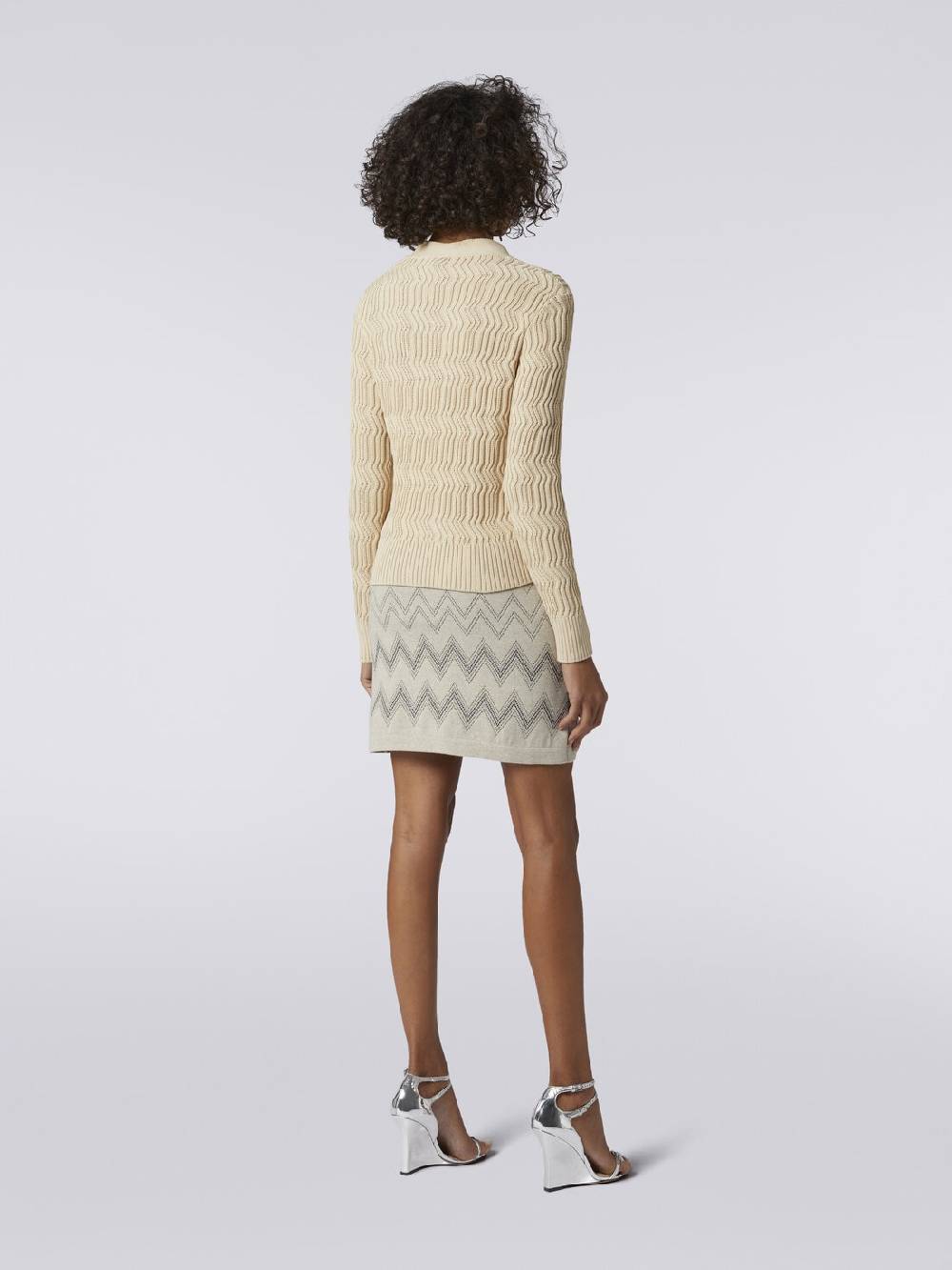Missoni Cardigan in cotone con nervature verticali a rilievo In Linea