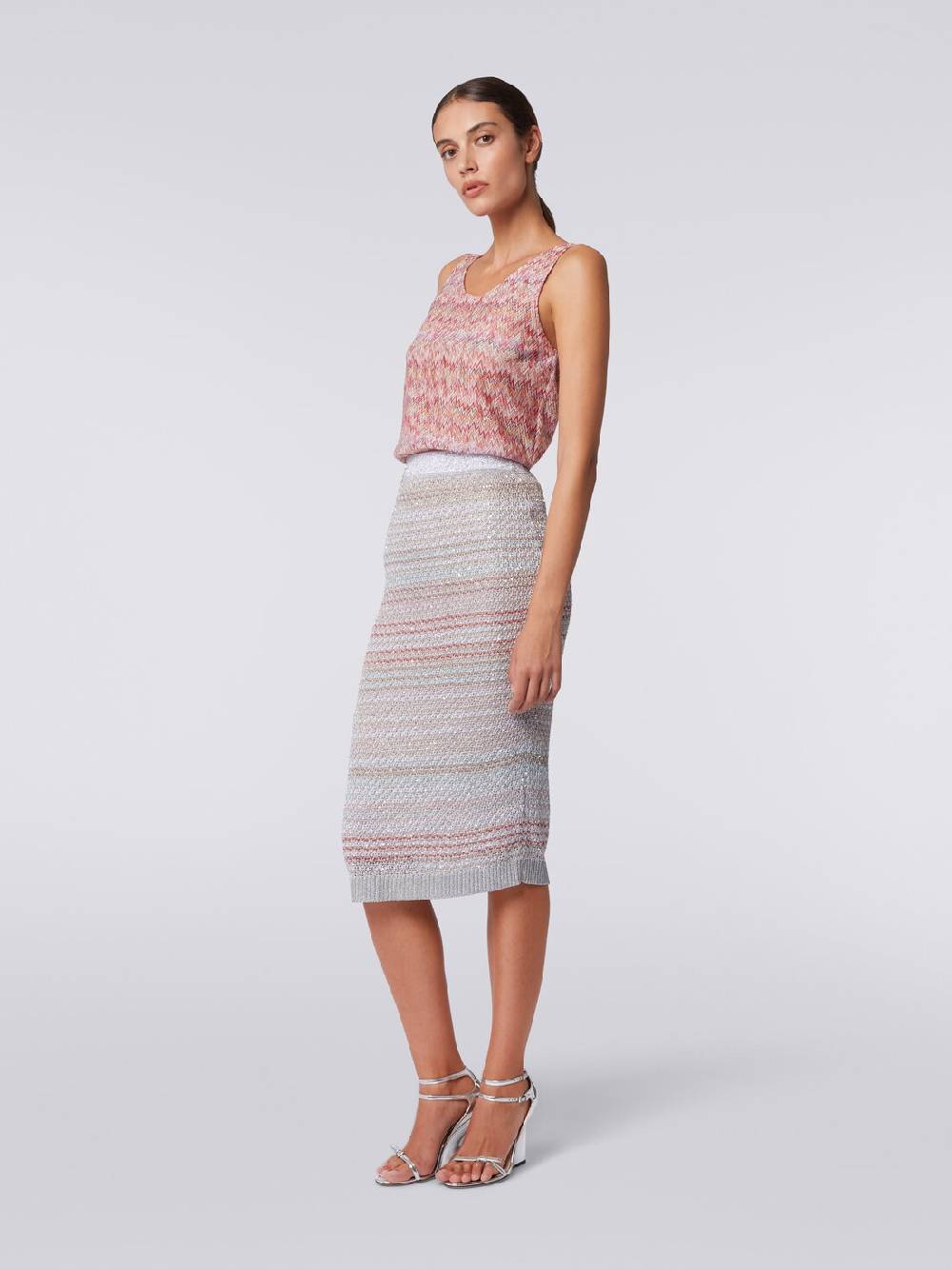 Missoni Gonna midi in misto viscosa con paillettes Vendita