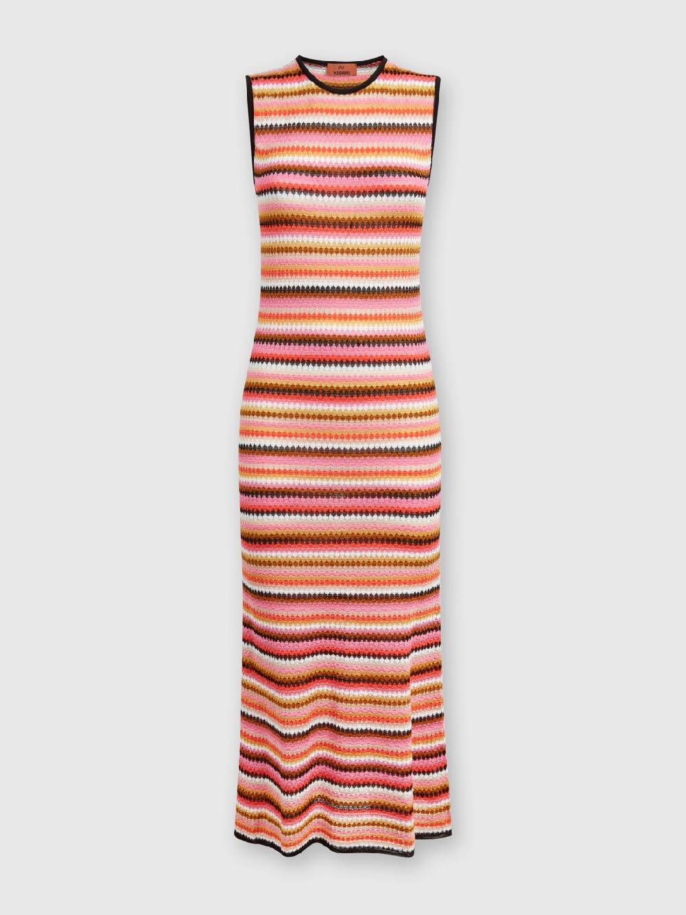 Missoni Abito midi senza maniche in lana e viscosa a righe Spedizione Gratuita