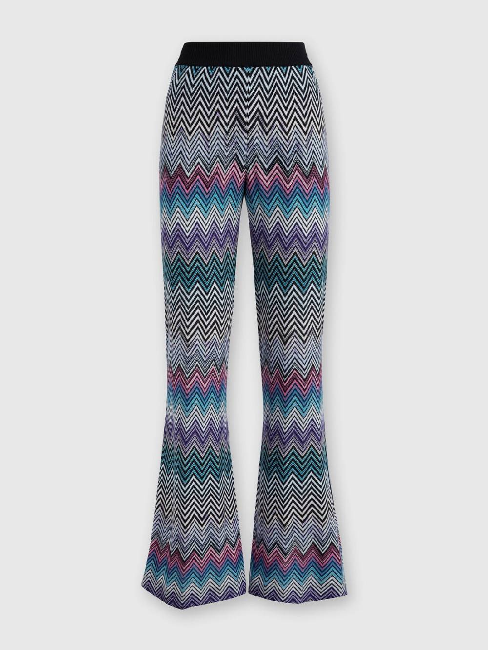 Missoni Pantaloni flare in lana zig zag Pezzi Unici