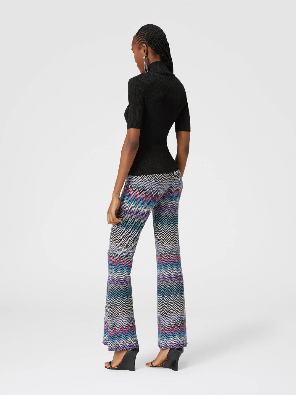 Missoni Pantaloni flare in lana zig zag Pezzi Unici