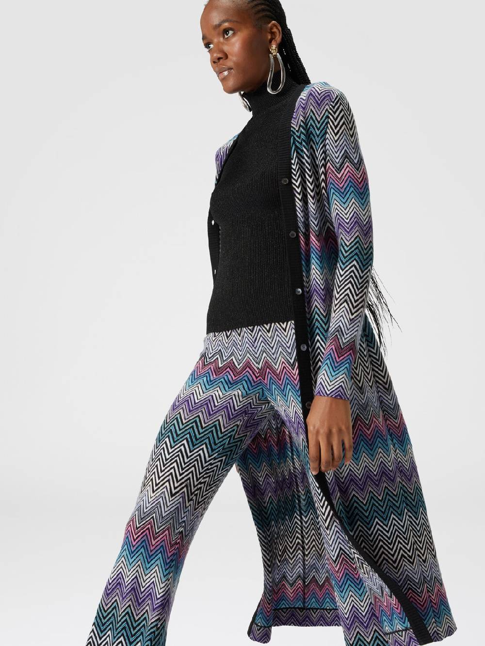 Missoni Pantaloni flare in lana zig zag Pezzi Unici