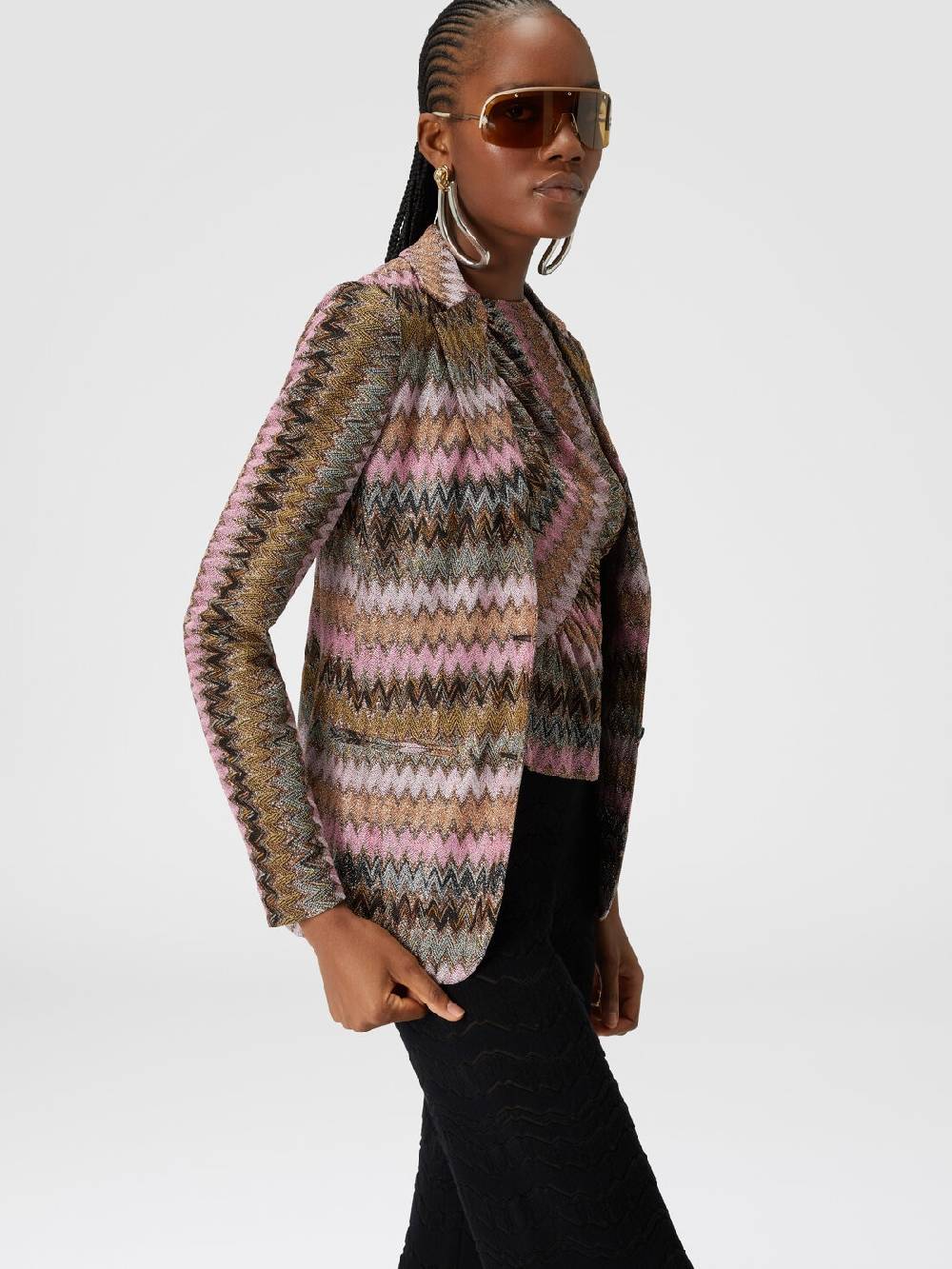 Missoni Blazer in maglia di viscosa chevron lamé Soddisfazione Garantita