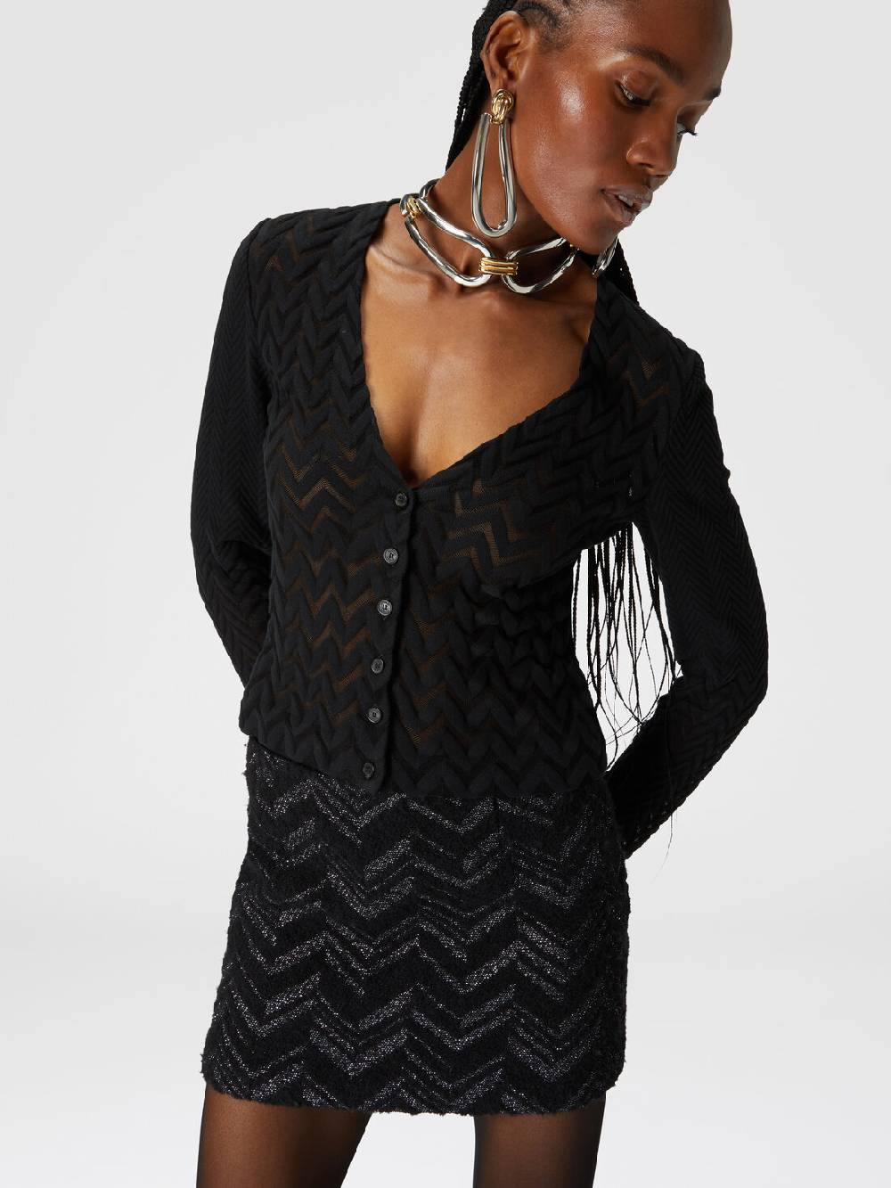 Missoni Cardigan chevron effetto vedo non vedo Negozi Online