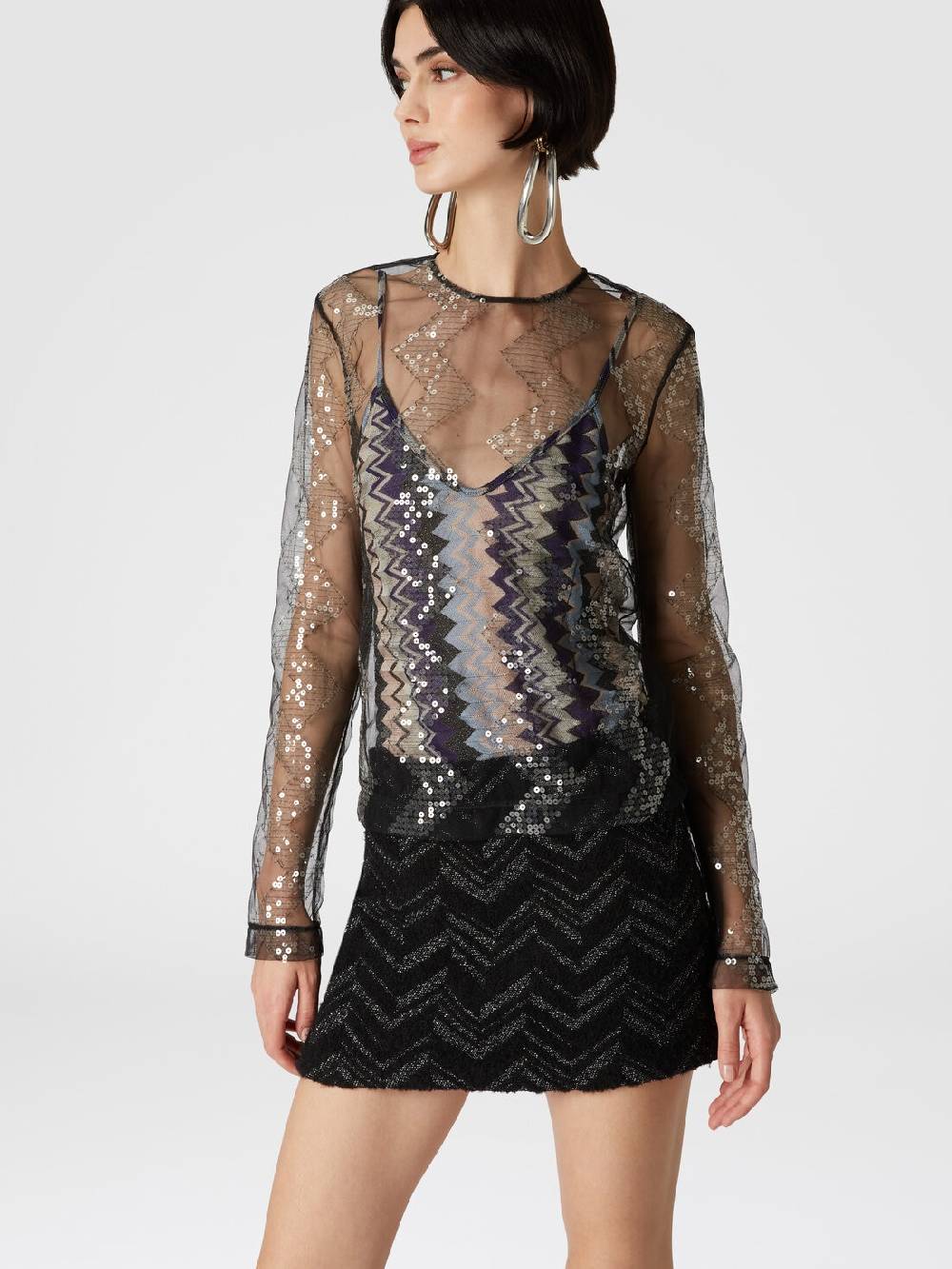 Missoni Minigonna bouclé con motivo chevron lamé Consegna Veloce