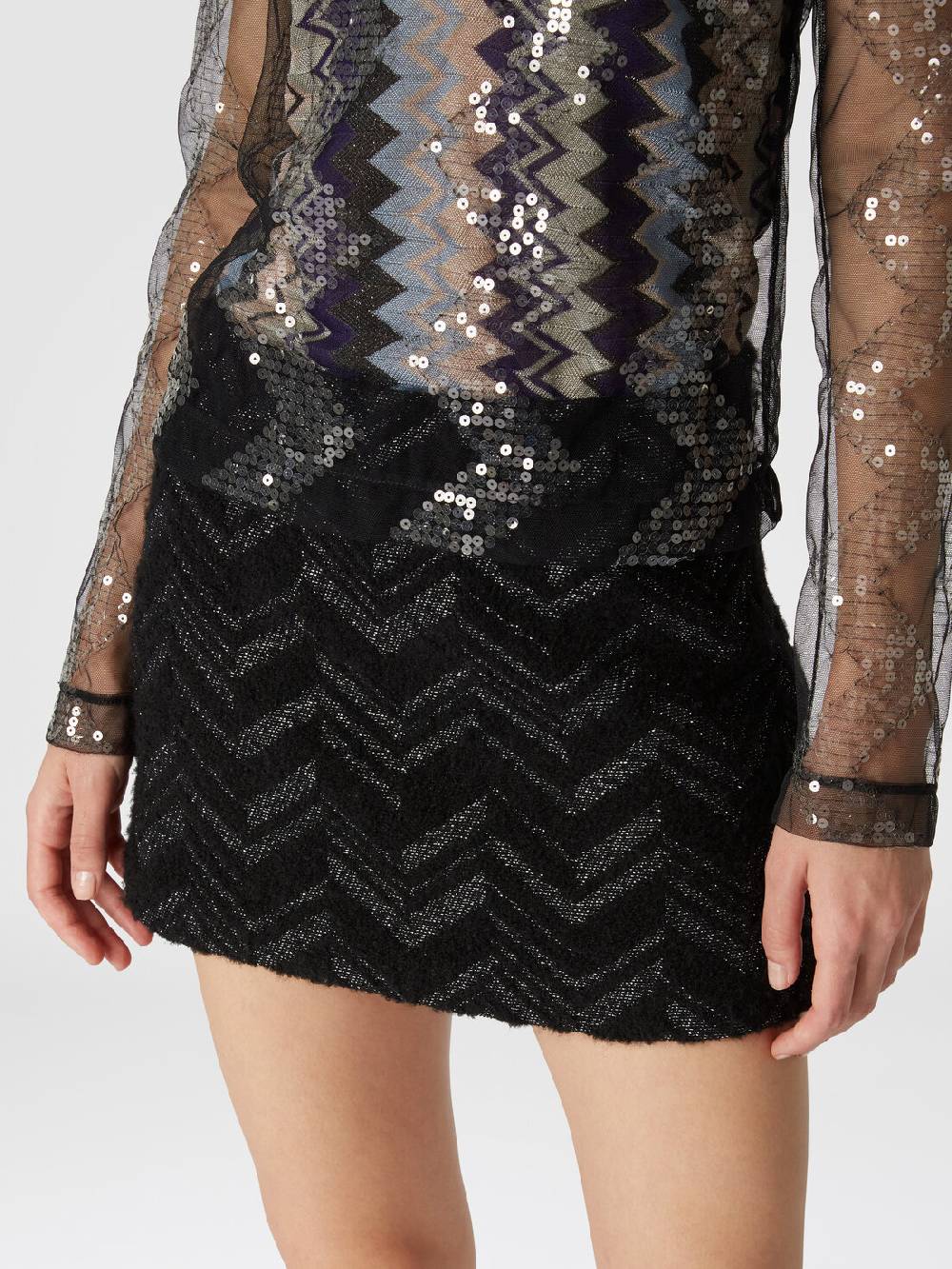 Missoni Minigonna bouclé con motivo chevron lamé Consegna Veloce
