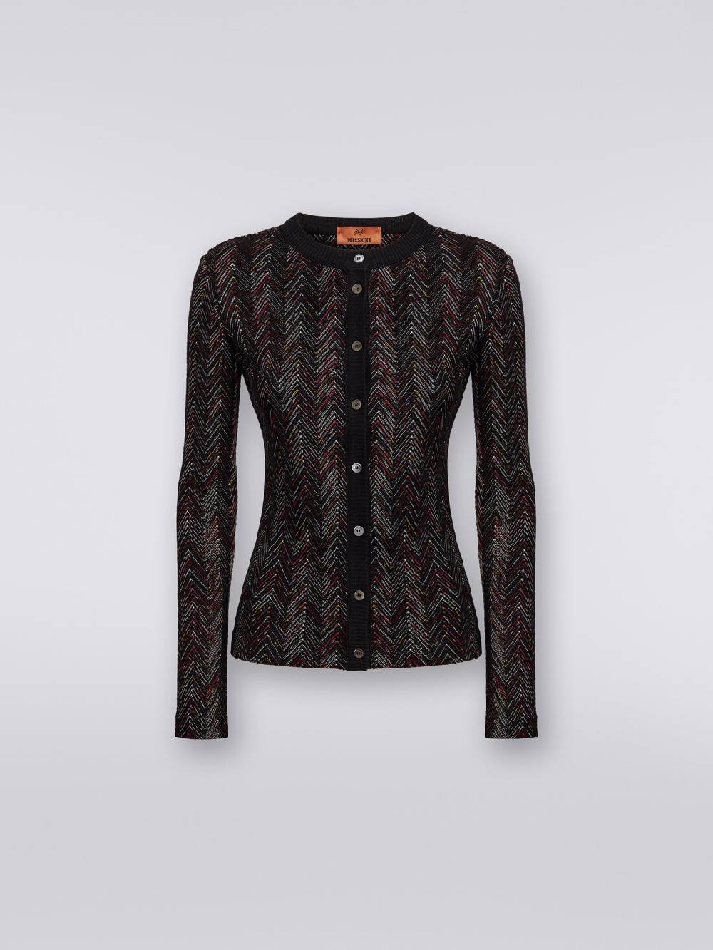 Missoni Cardigan corto in maglia di lana e viscosa con zig zag in rilievo Promozione Limitata