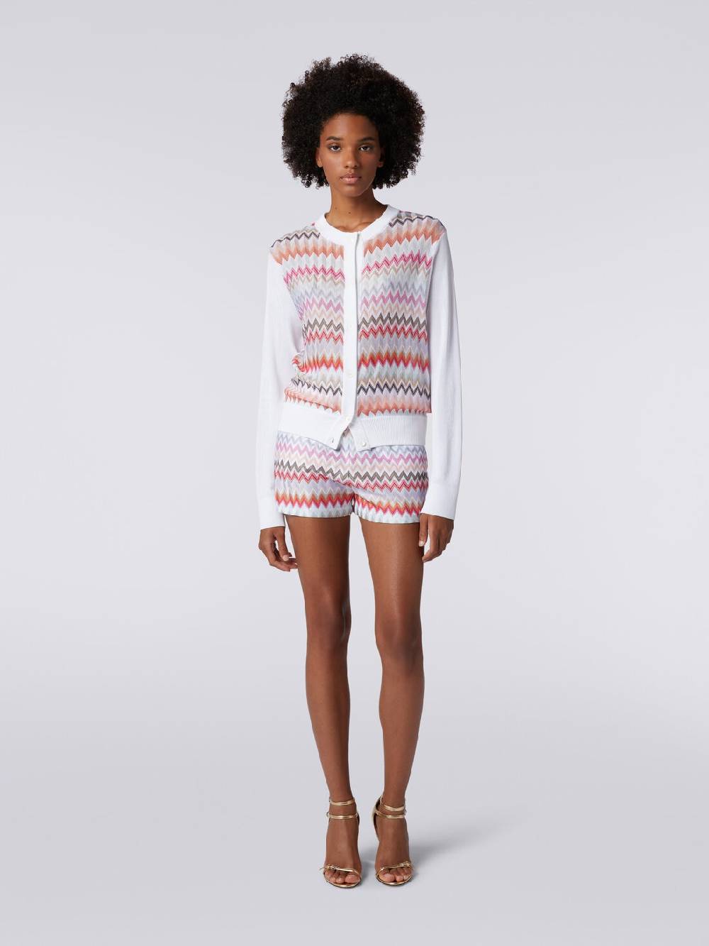 Missoni Cardigan corto in viscosa chevron Fino Al -60%