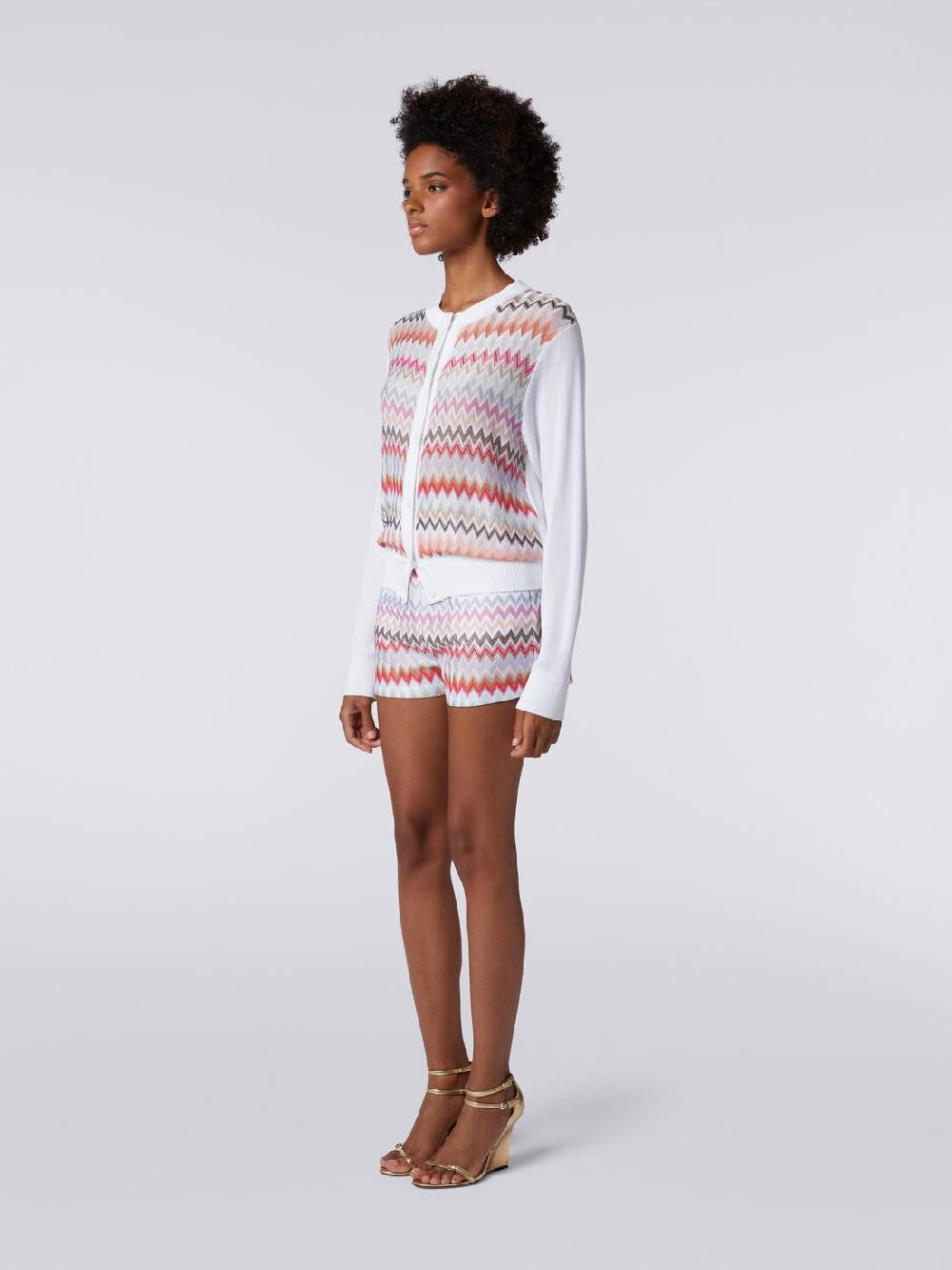 Missoni Cardigan corto in viscosa chevron Fino Al -60%