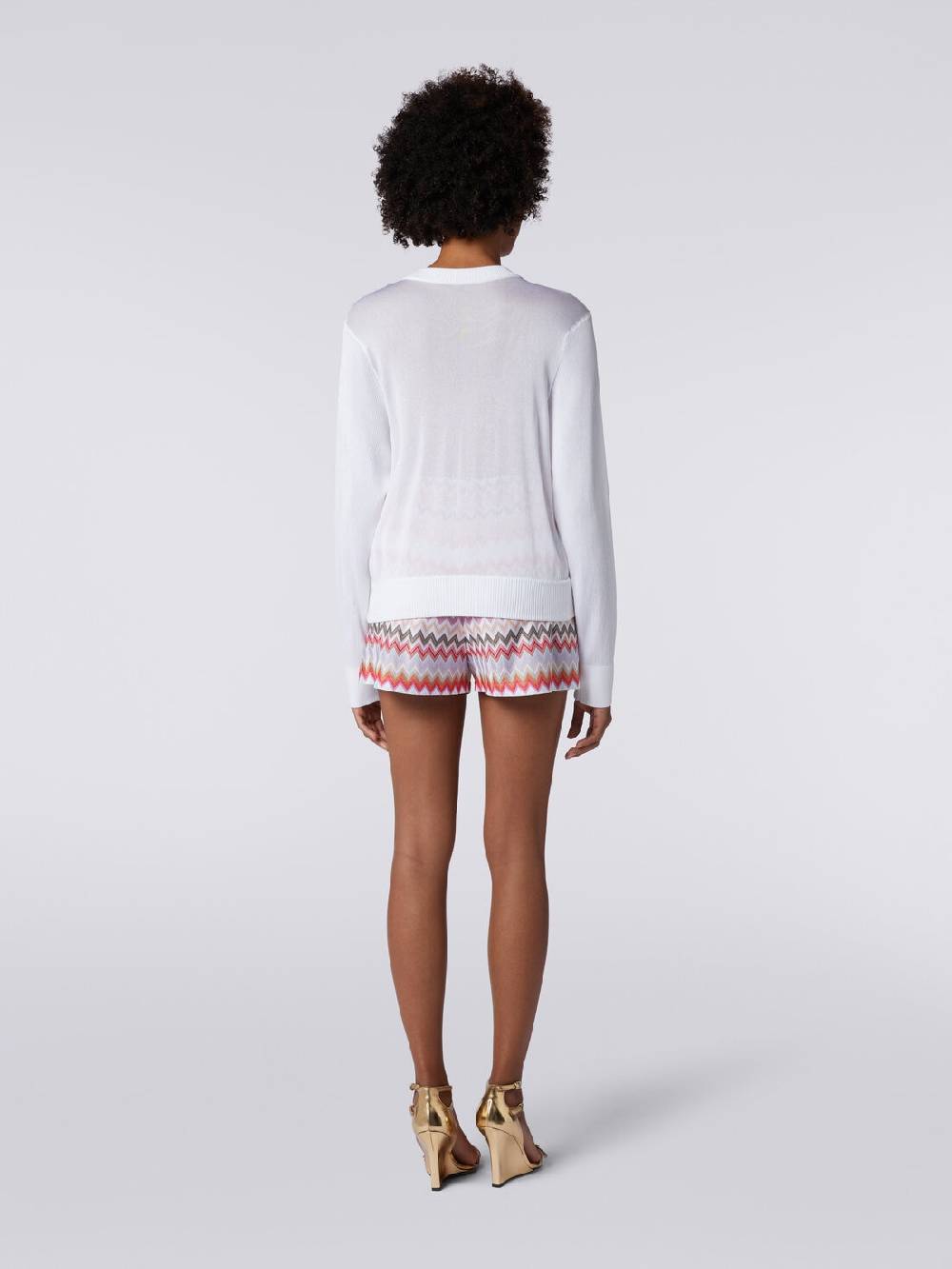 Missoni Cardigan corto in viscosa chevron Fino Al -60%