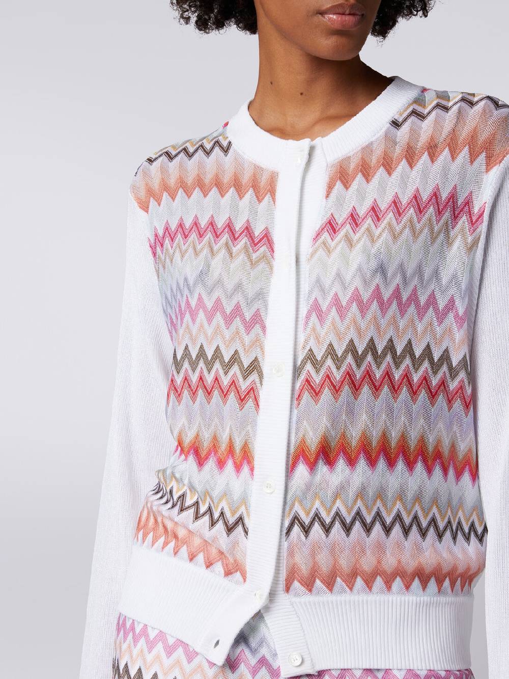 Missoni Cardigan corto in viscosa chevron Fino Al -60%